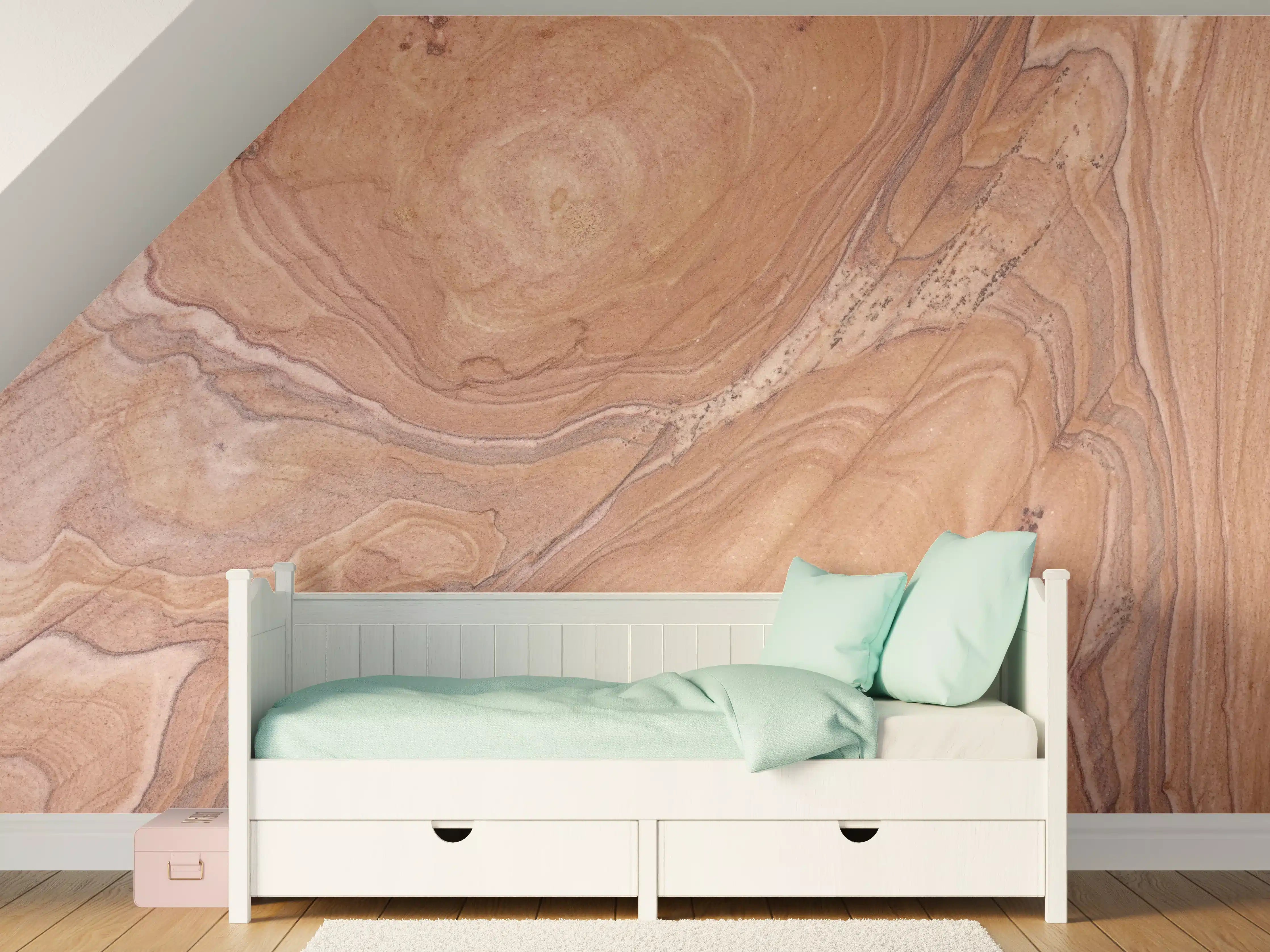 Kinderzimmer Wandgestaltung - Warme Holzmaserung mit natürlicher Maserung