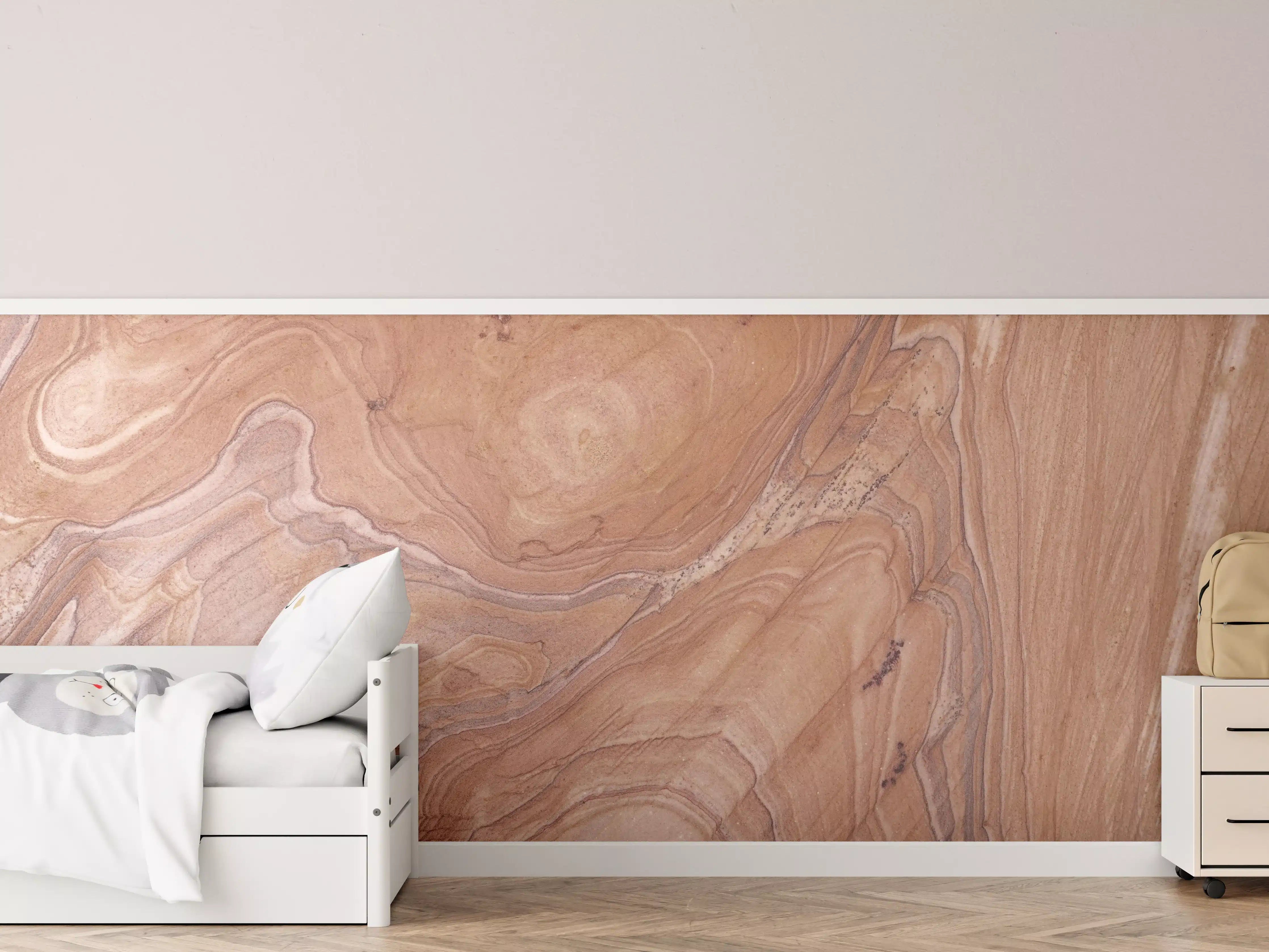 Kinderzimmer Wandgestaltung - Warme Holzmaserung mit natürlicher Maserung