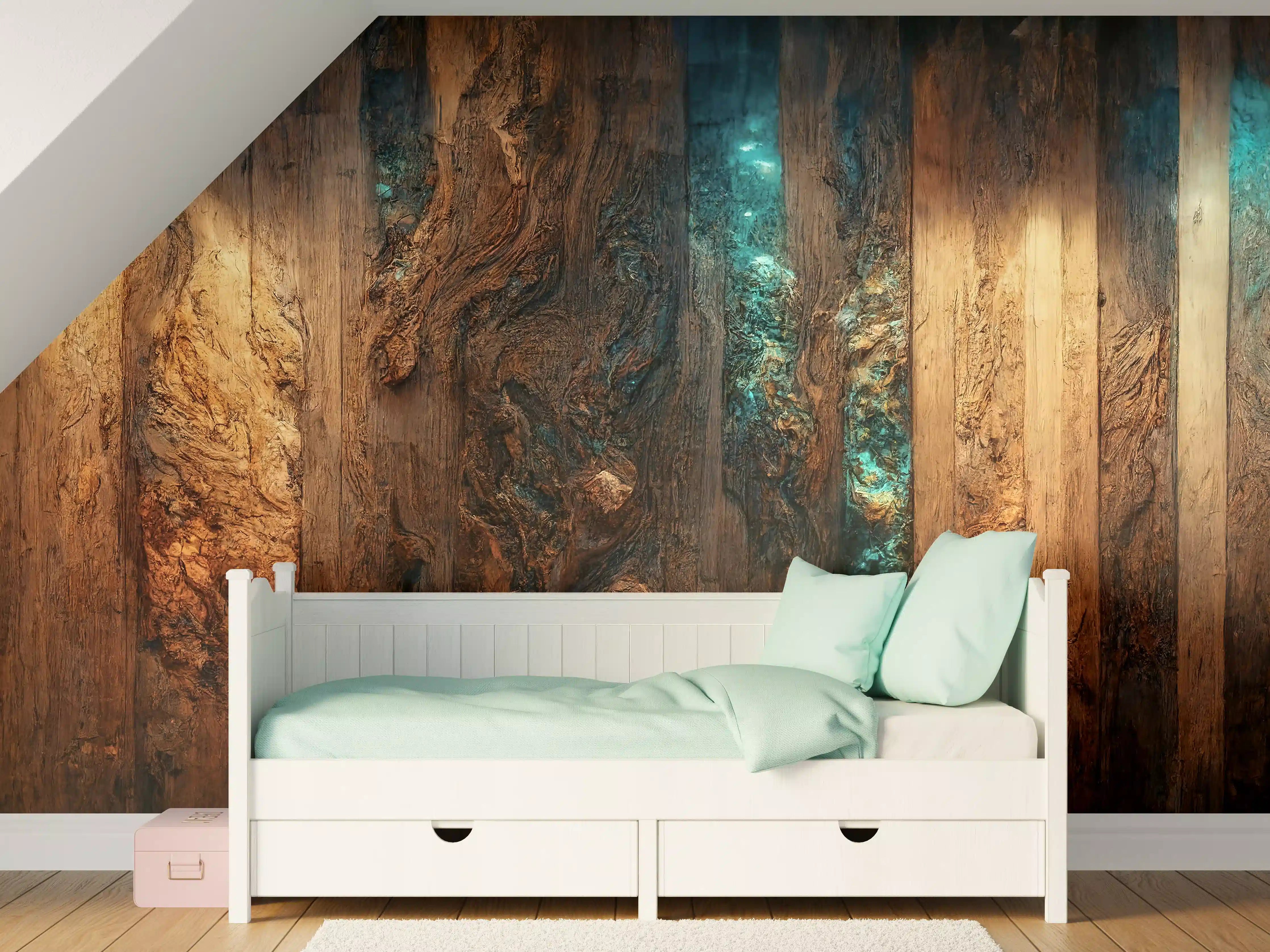 Kinderzimmer Wandgestaltung - Warme Holzvertäfelung mit Lichtakzenten