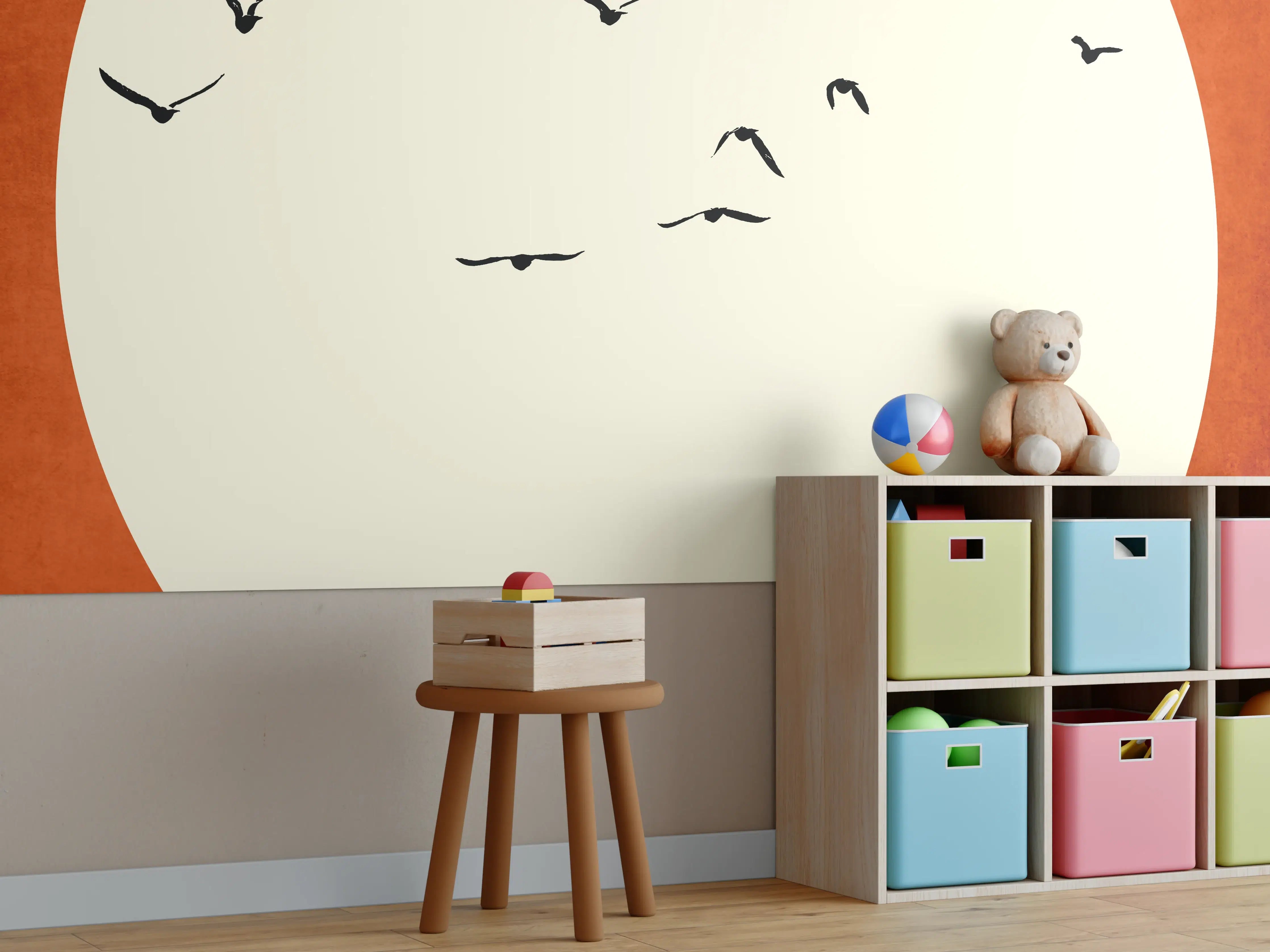 Kinderzimmer Wandgestaltung - Warmer Mond - Grafik