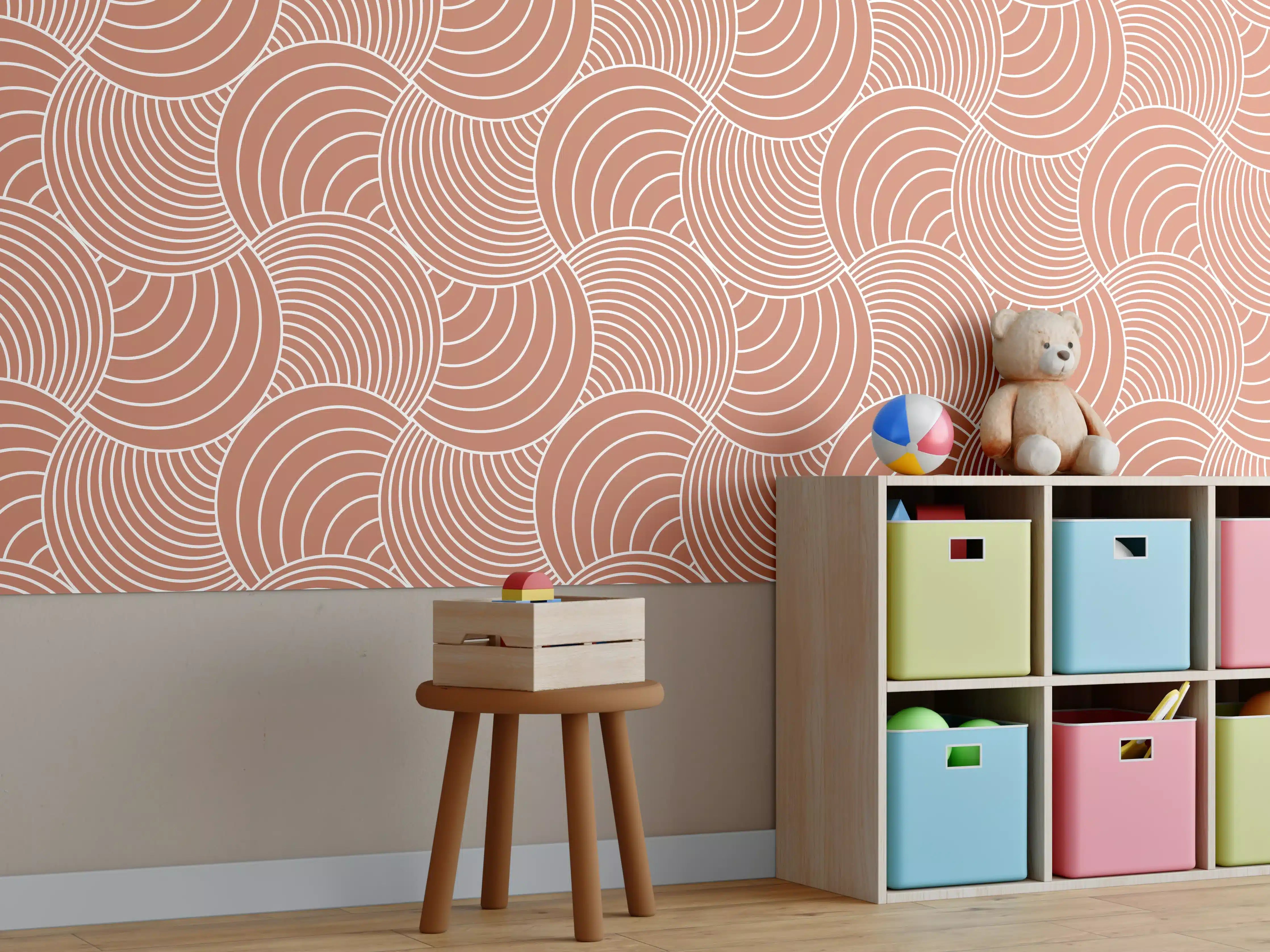 Kinderzimmer Wandgestaltung - Warmes Terracotta-Motiv