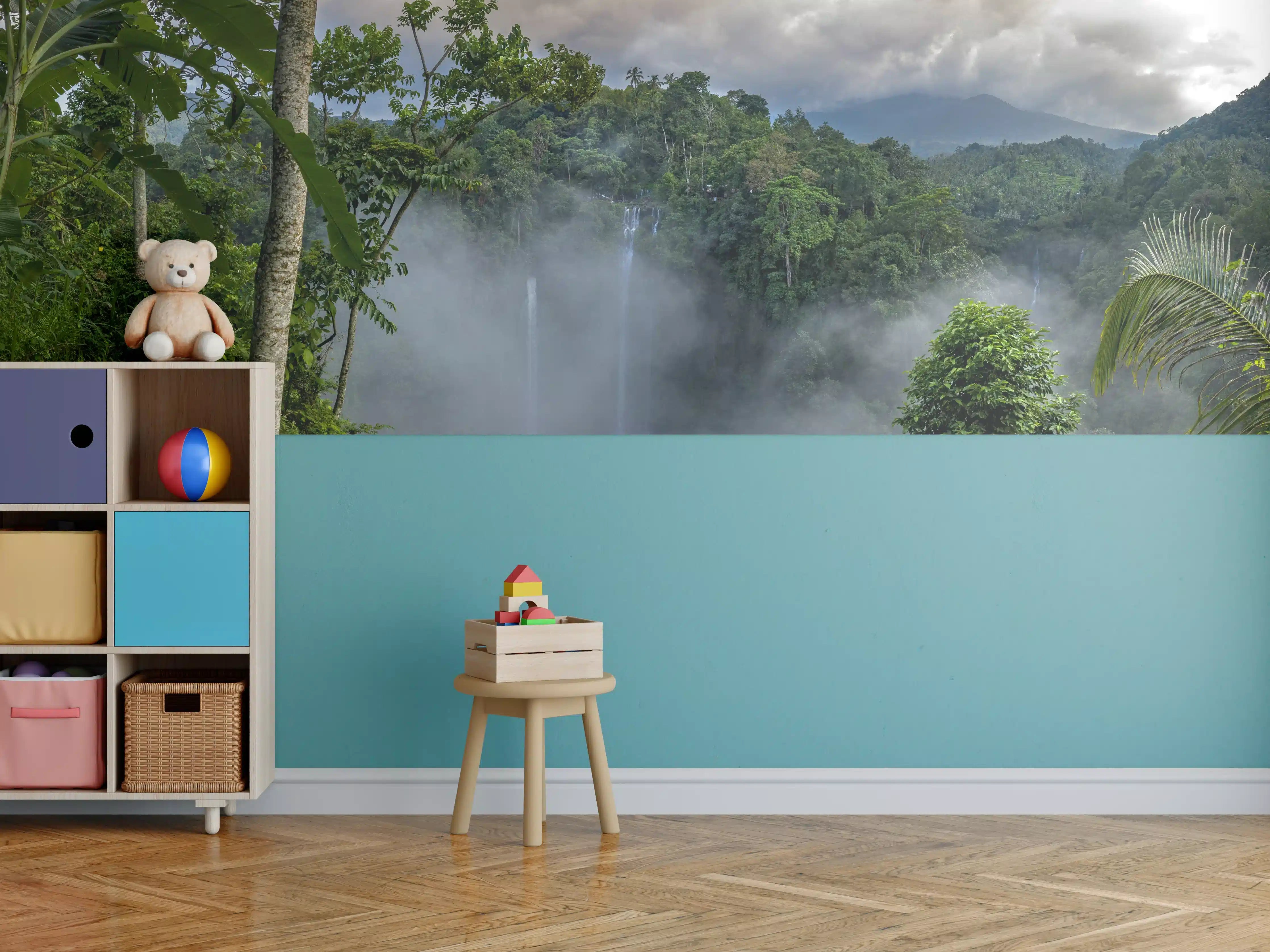 Kinderzimmer Wandgestaltung - Wasserfälle im Regenwald