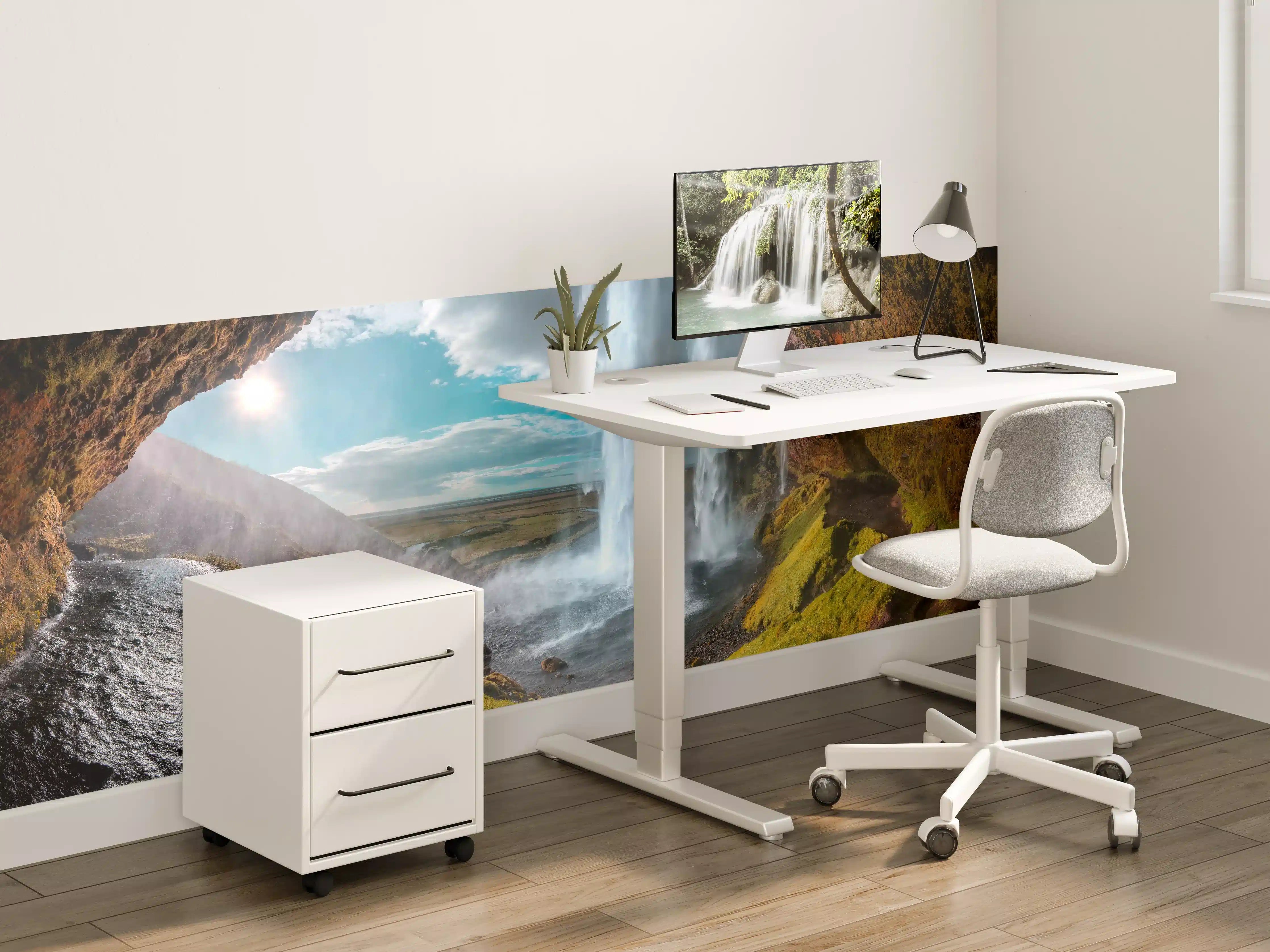 Kinderzimmer Wandgestaltung - Wasserfall durch Bergtunnel