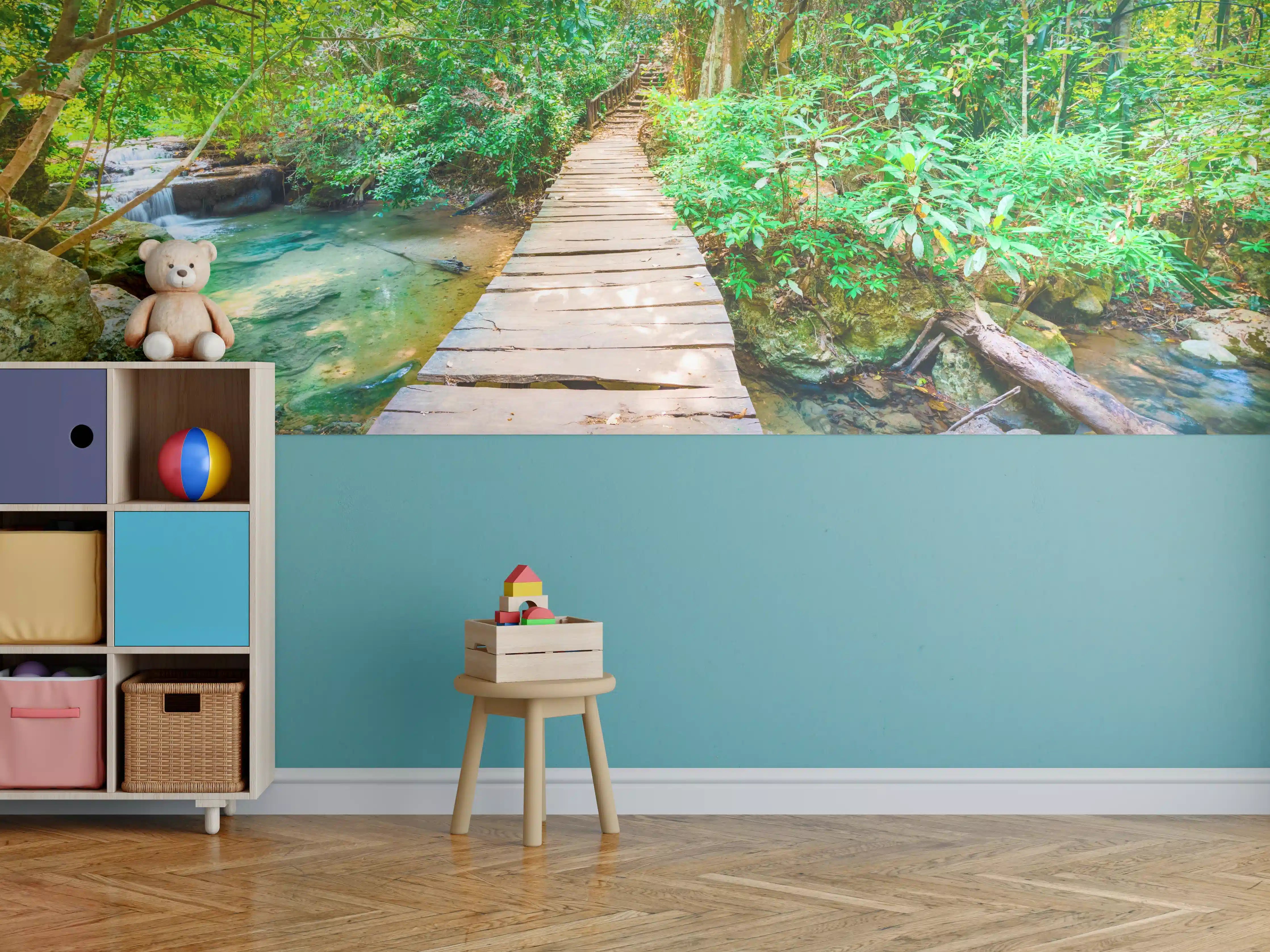 Kinderzimmer Wandgestaltung - Wasserfall im Erawan-Nationalpark