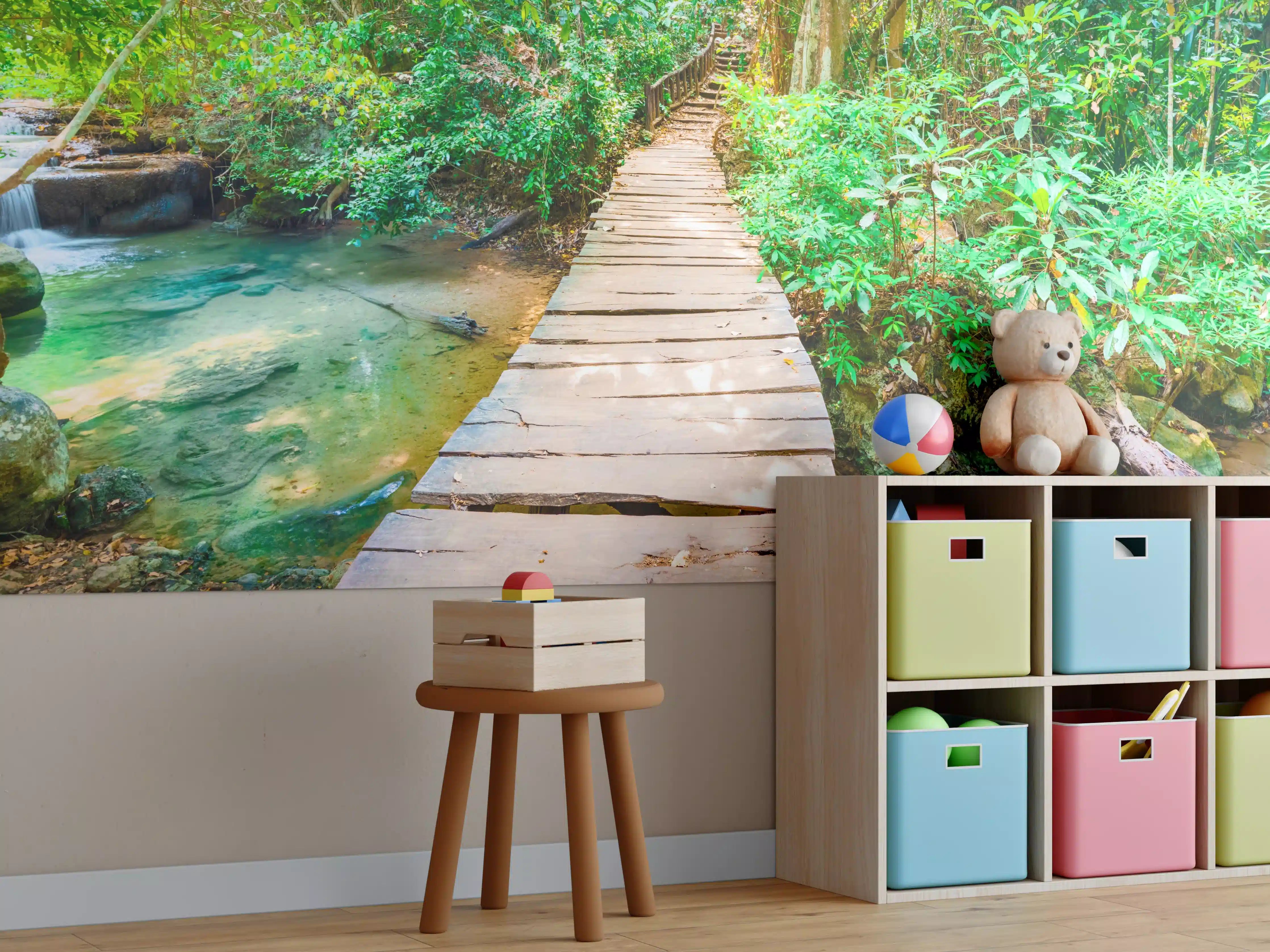 Kinderzimmer Wandgestaltung - Wasserfall im Erawan-Nationalpark