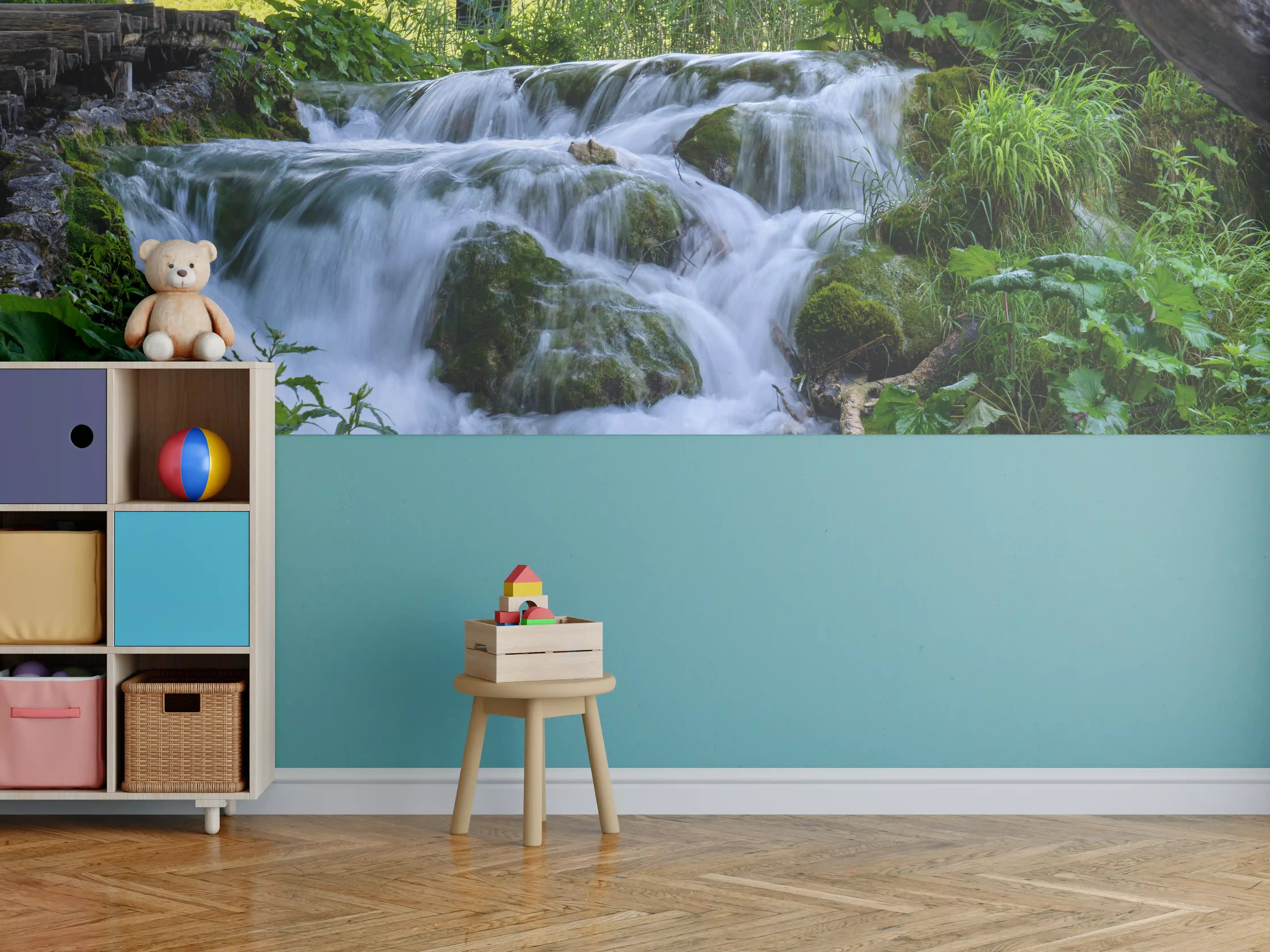 Kinderzimmer Wandgestaltung - Wasserfall im Nationalpark Plitvicer Seen