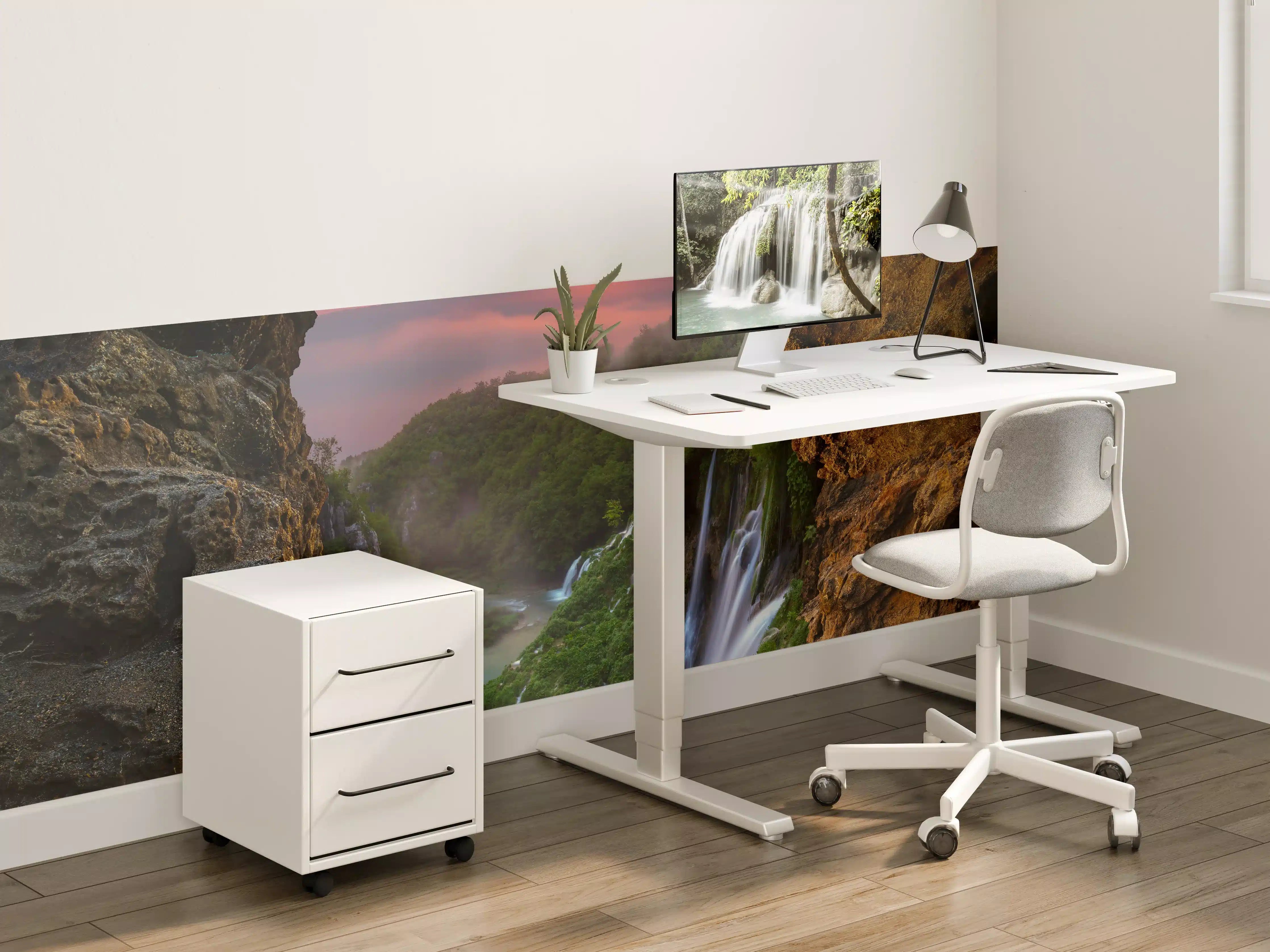 Kinderzimmer Wandgestaltung - Wasserfall im Nationalpark Plitvicer Seen bei Sonnenuntergang