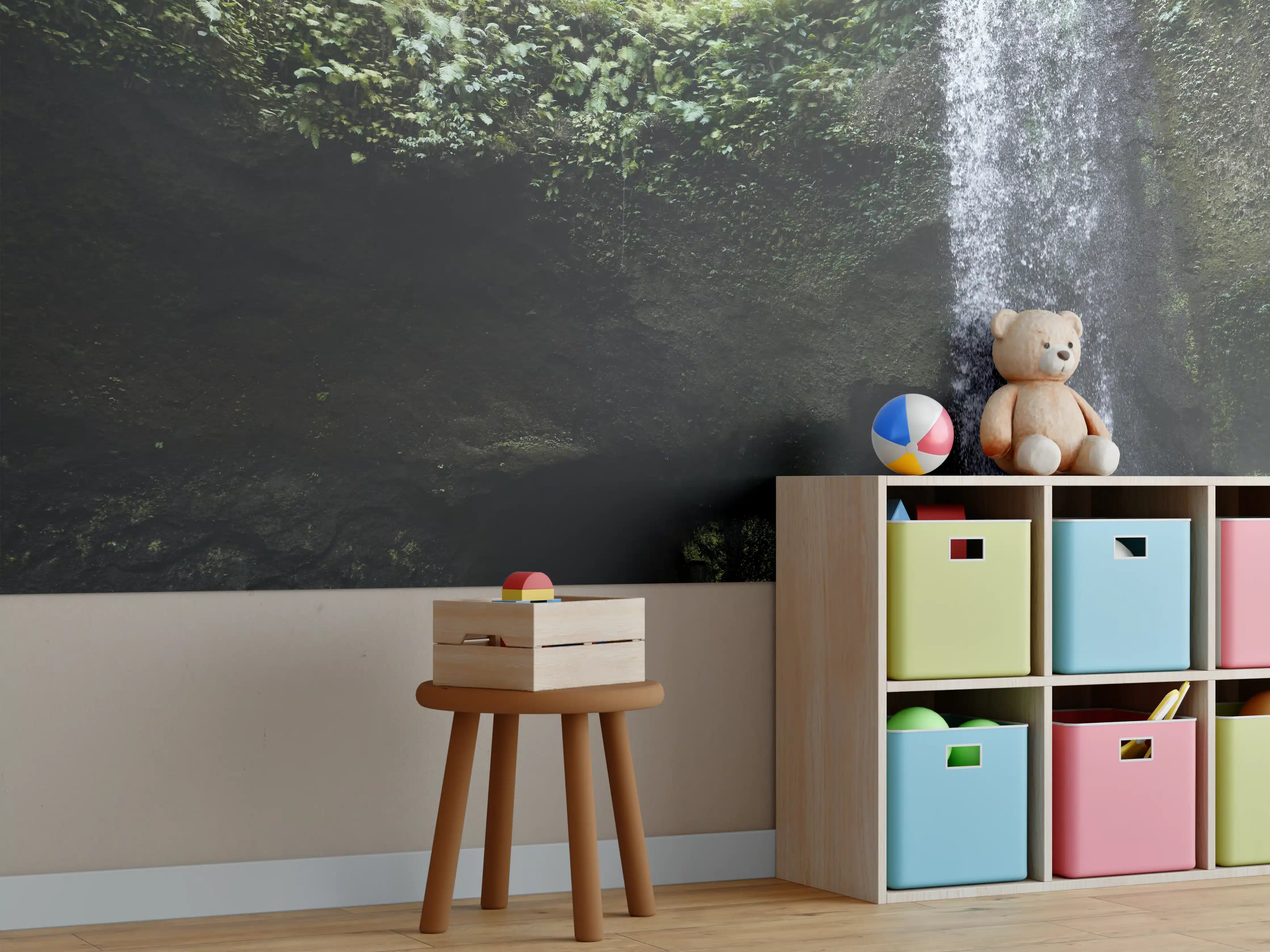 Kinderzimmer Wandgestaltung - Wasserfall in Bali im Herbst