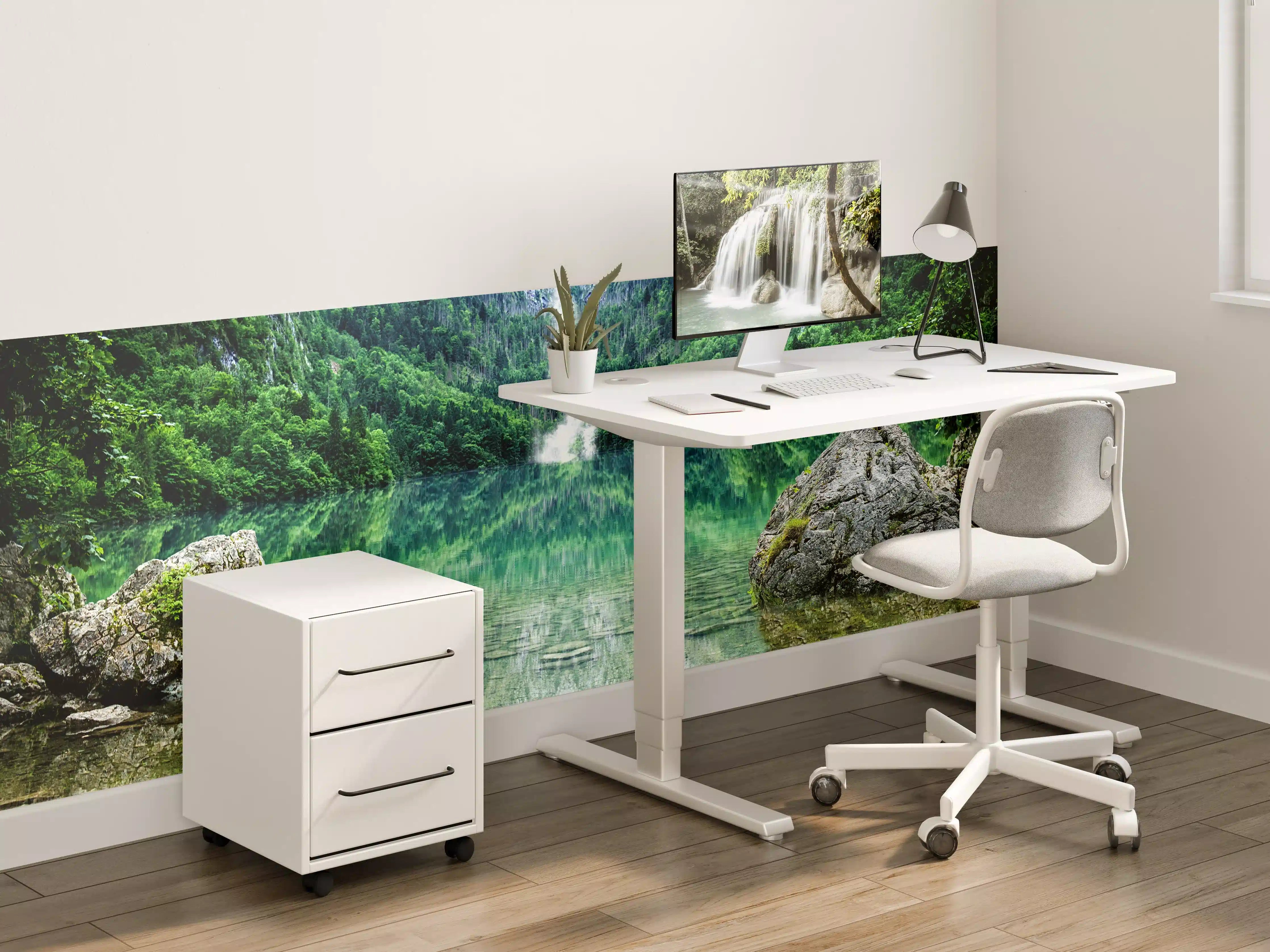 Kinderzimmer Wandgestaltung - Wasserfall in grüner Naturlandschaft