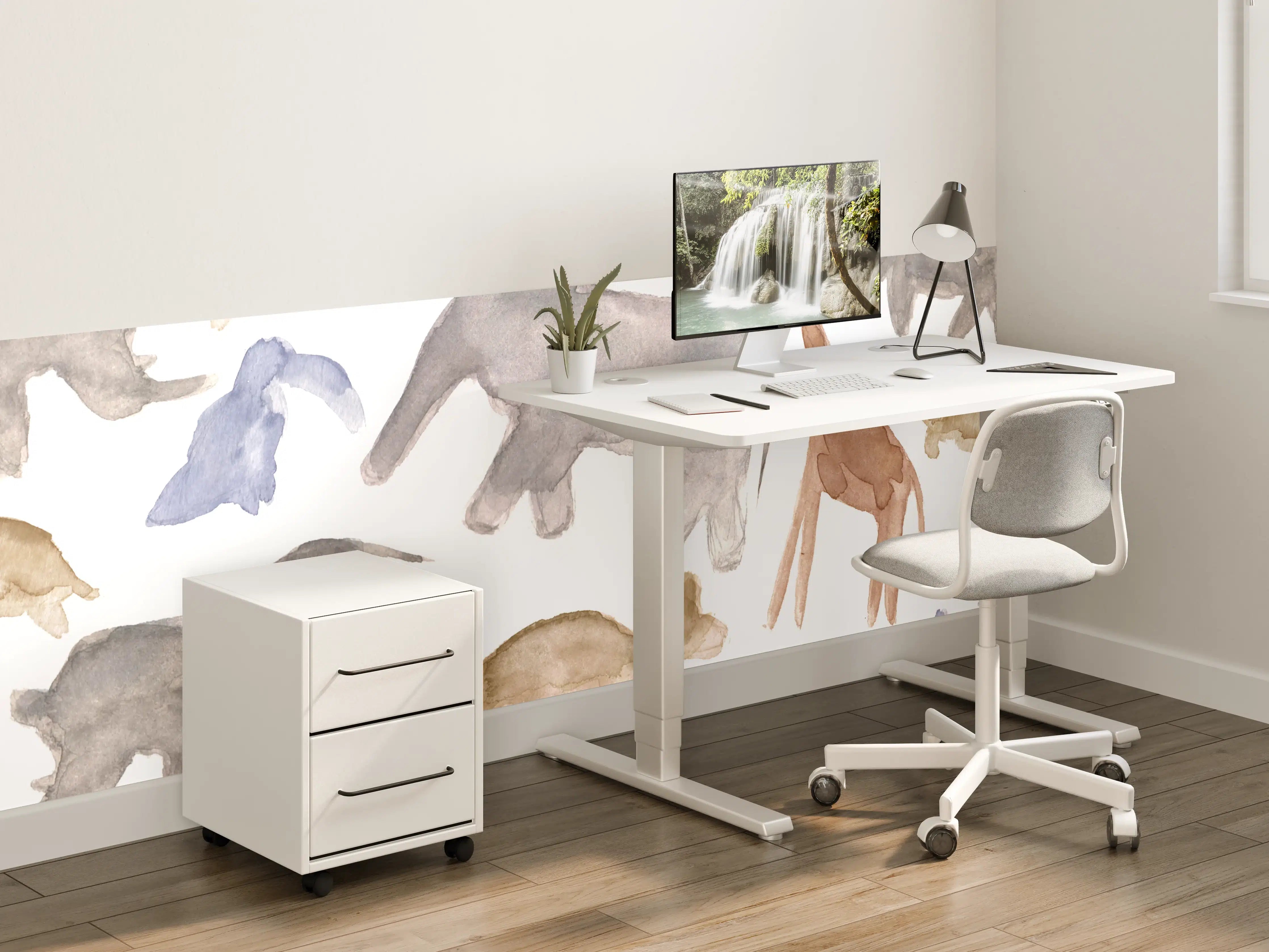 Kinderzimmer Wandgestaltung - Wasserfarbige Tierillustration