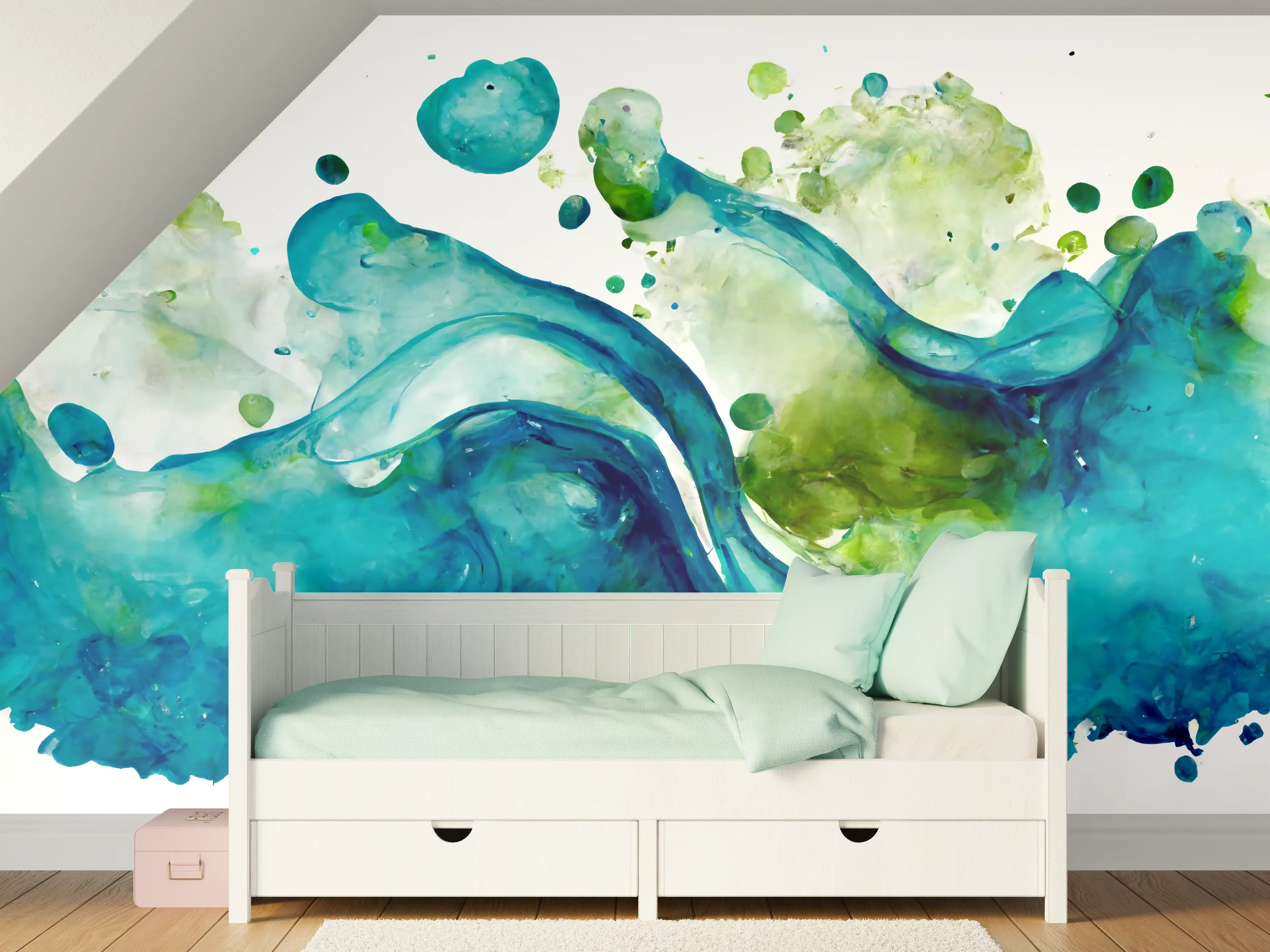 Kinderzimmer Wandgestaltung - Wassertropfen - Kunstmalerei