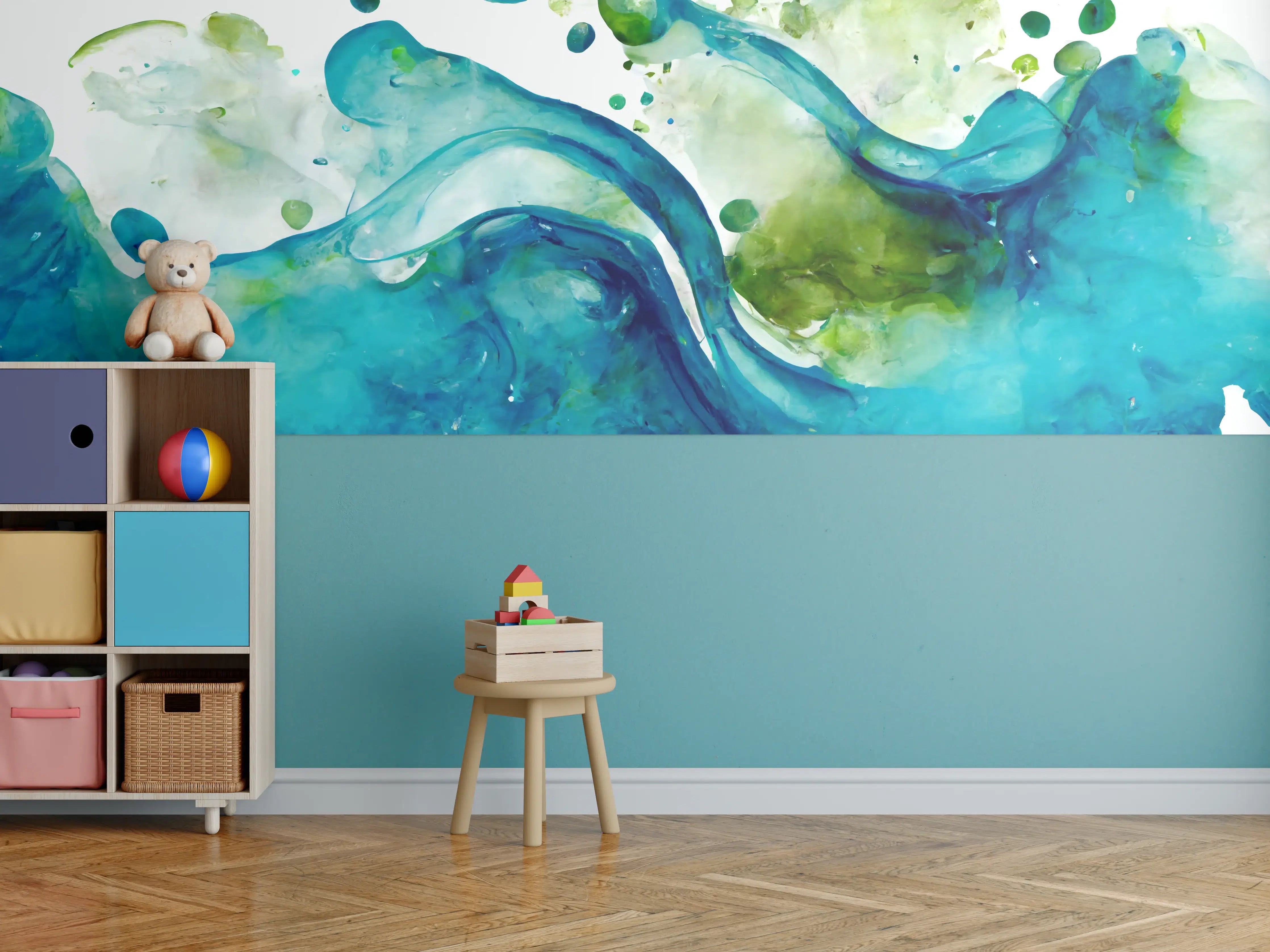 Kinderzimmer Wandgestaltung - Wassertropfen - Kunstmalerei