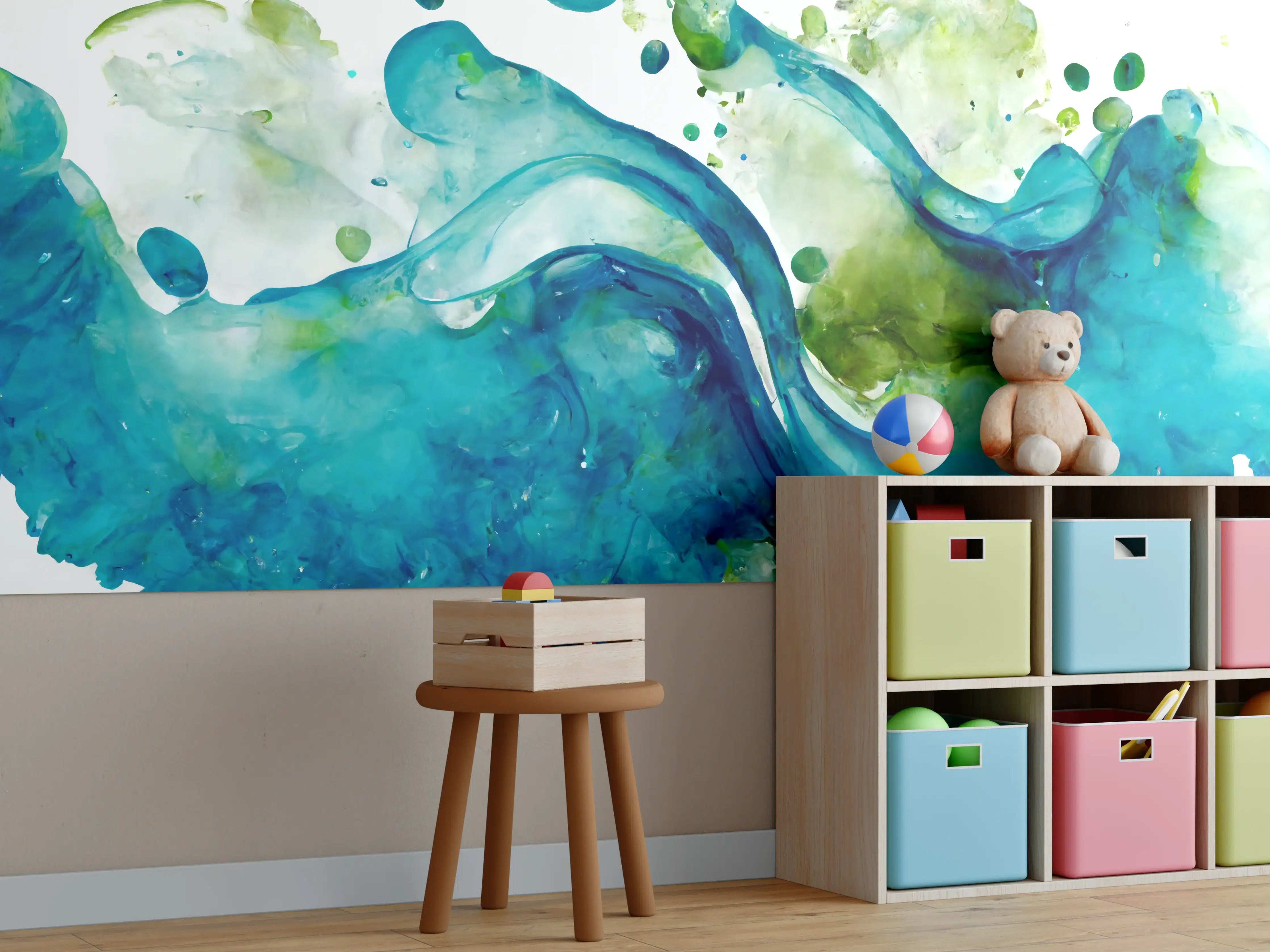 Kinderzimmer Wandgestaltung - Wassertropfen - Kunstmalerei