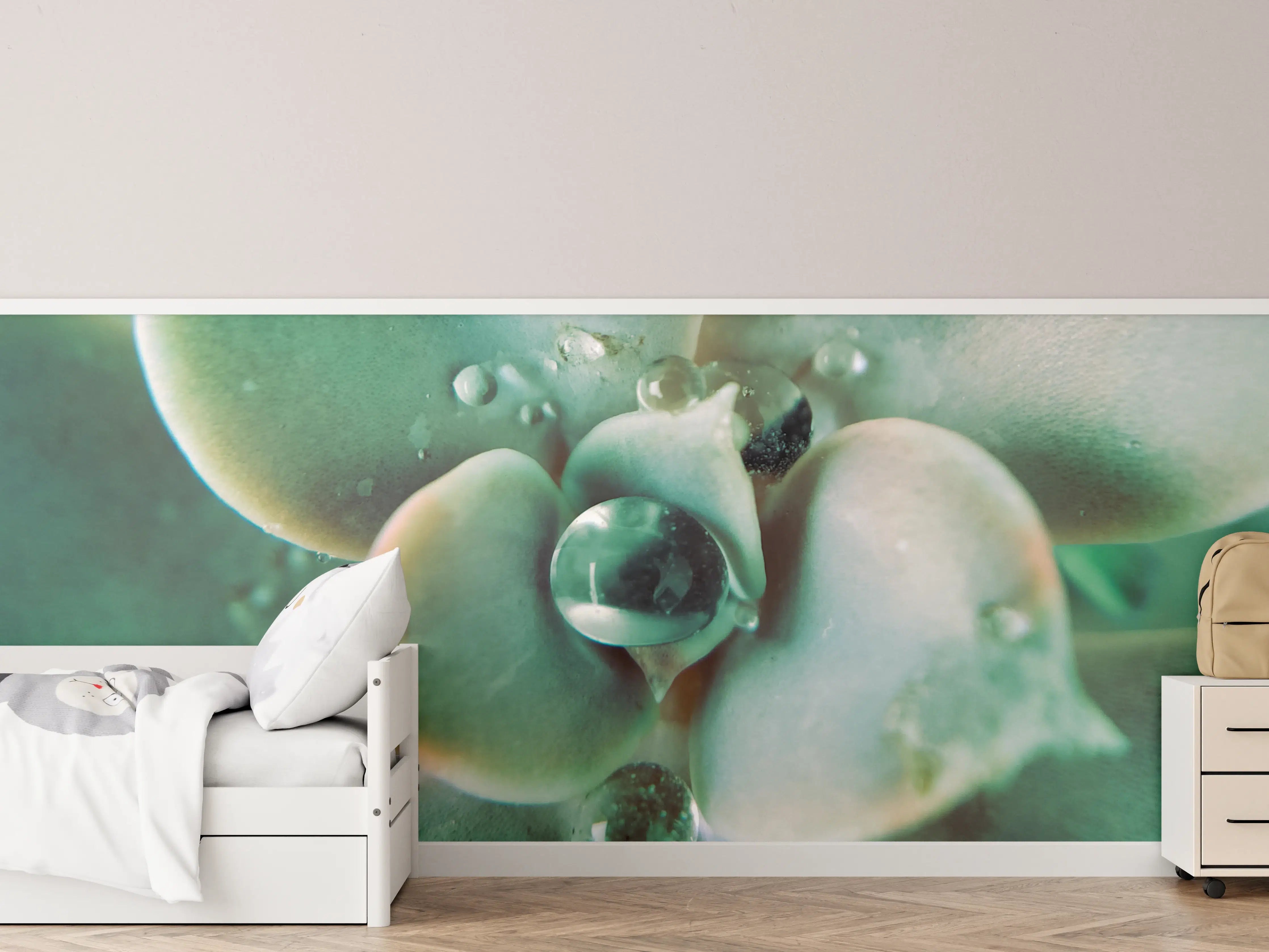 Kinderzimmer Wandgestaltung - Wassertropfen - Sukkulente