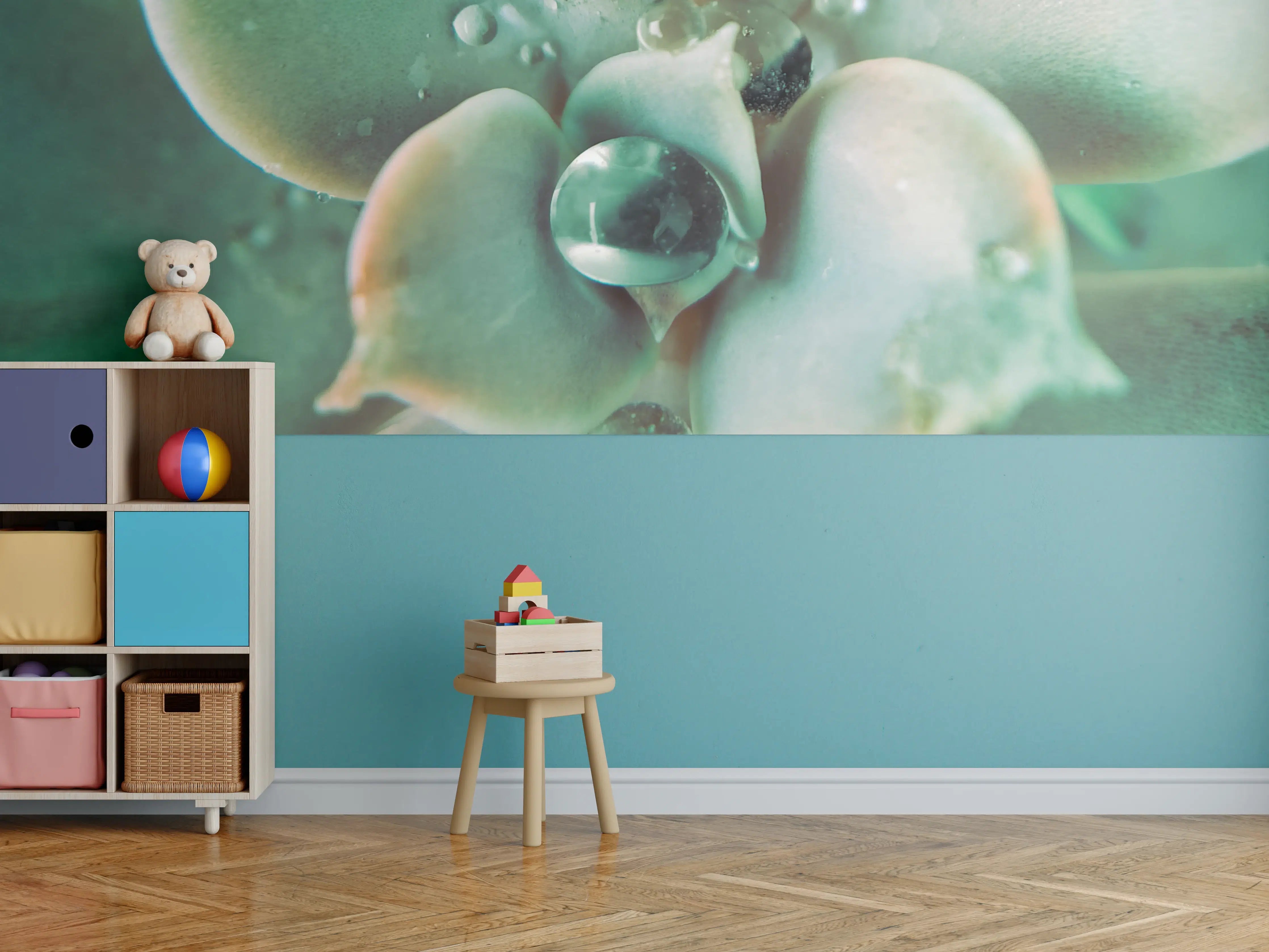 Kinderzimmer Wandgestaltung - Wassertropfen - Sukkulente