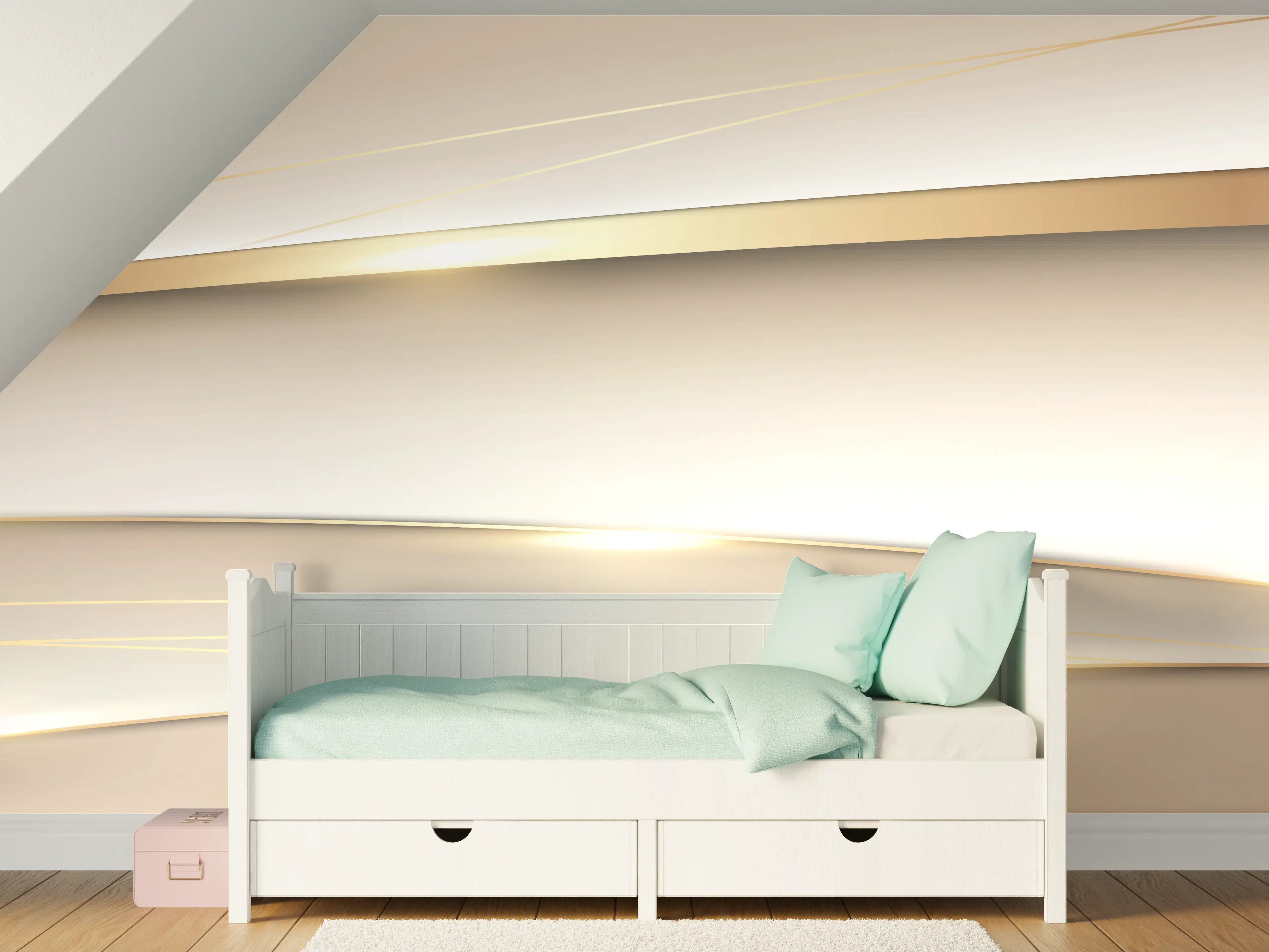 Kinderzimmer Wandgestaltung - Weiche Beige-Grau-Wand mit sanften Farbverläufen
