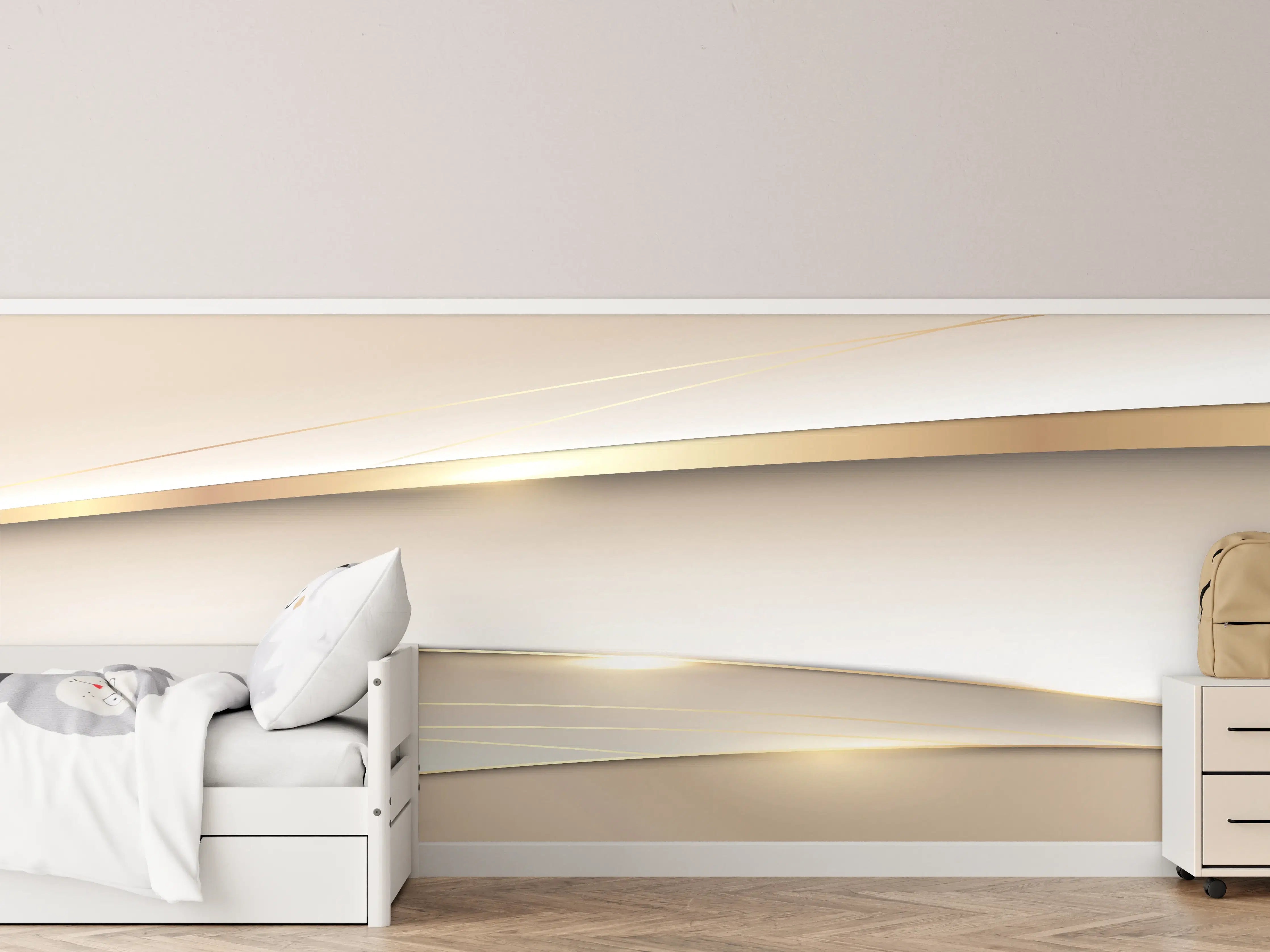 Kinderzimmer Wandgestaltung - Weiche Beige-Grau-Wand mit sanften Farbverläufen