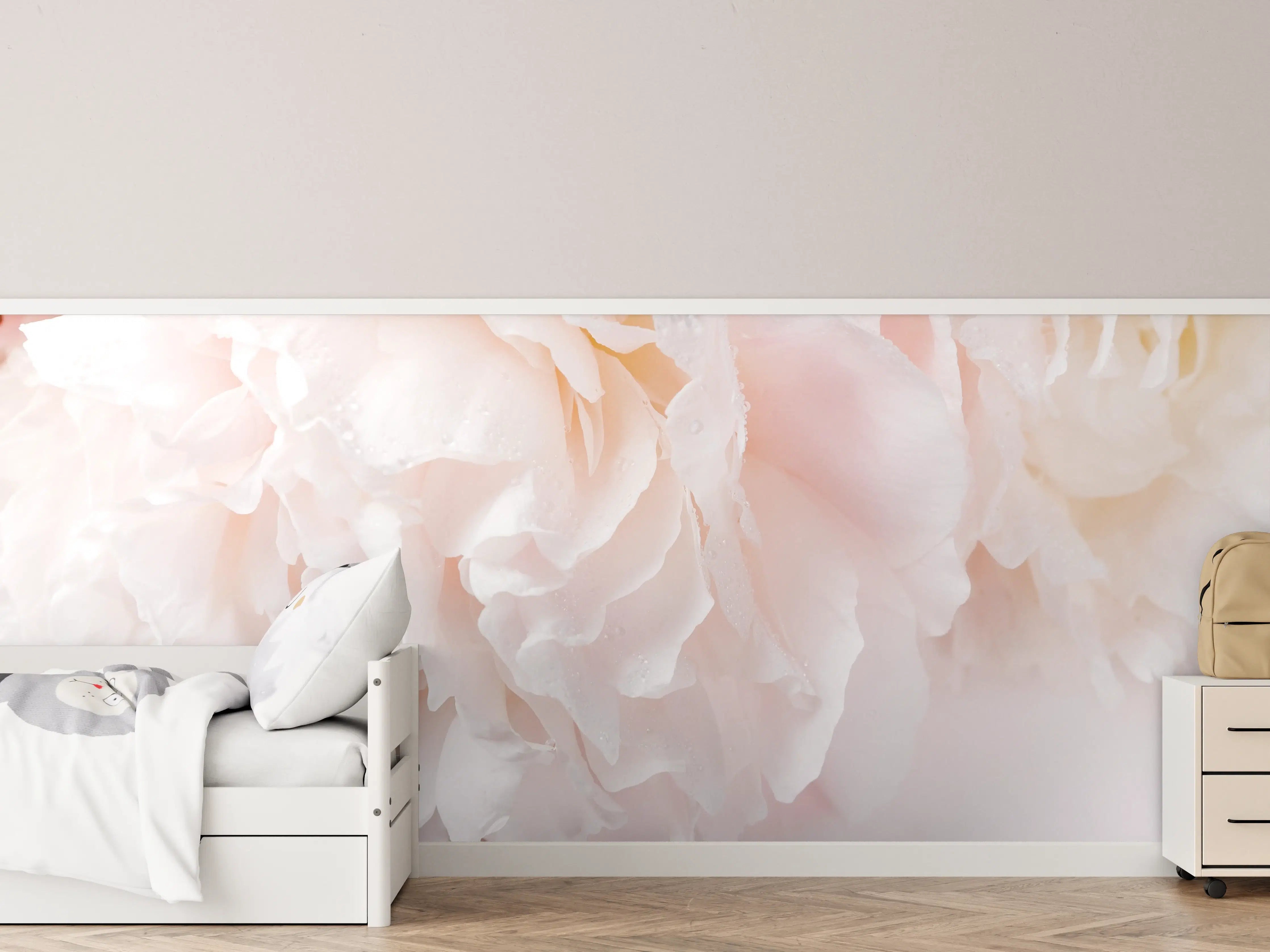 Kinderzimmer Wandgestaltung - Weiche rosa Blütenpracht