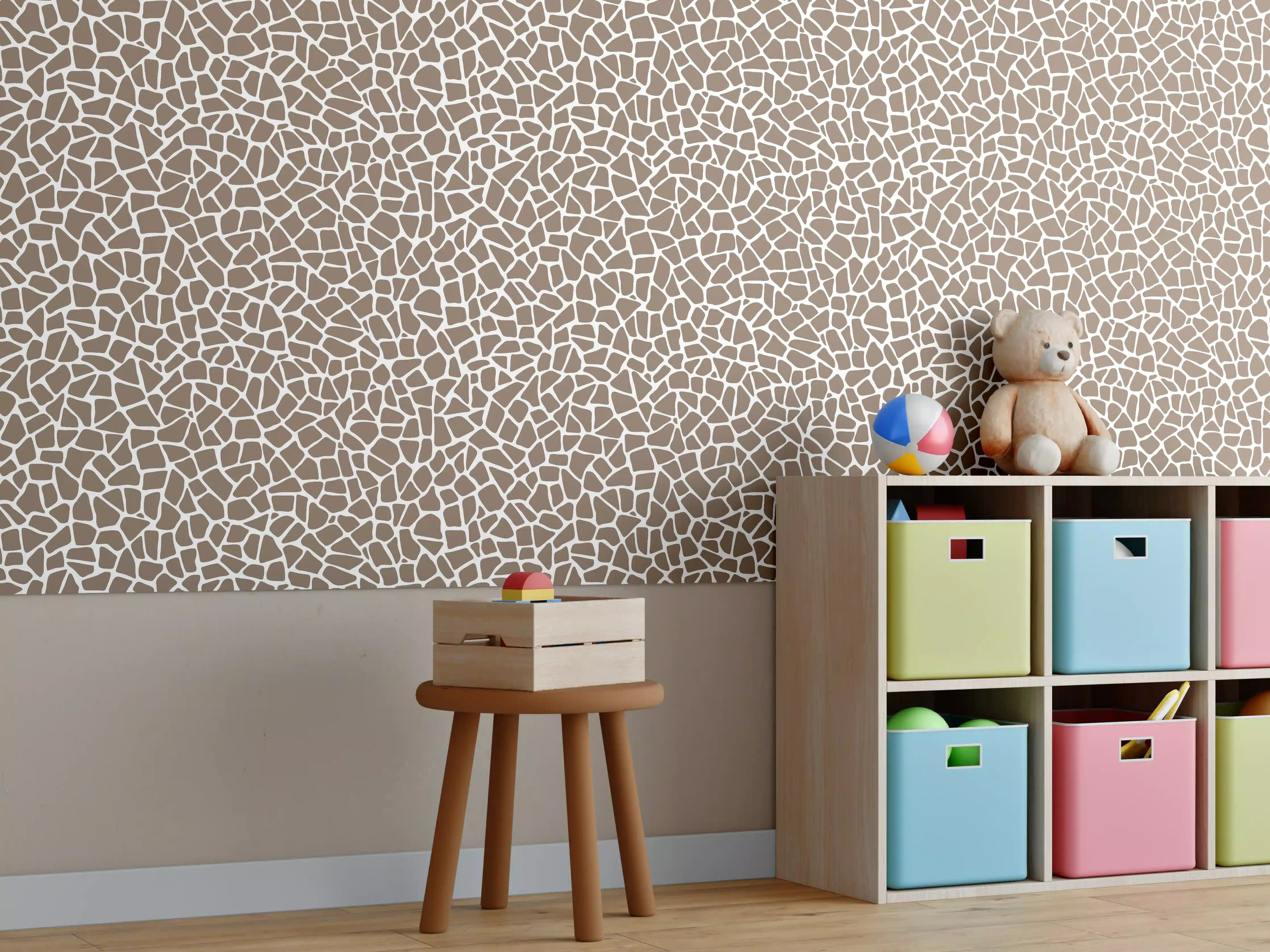 Kinderzimmer Wandgestaltung - Weiß-Grau-Marmor mit feinen Nuancen und Textur