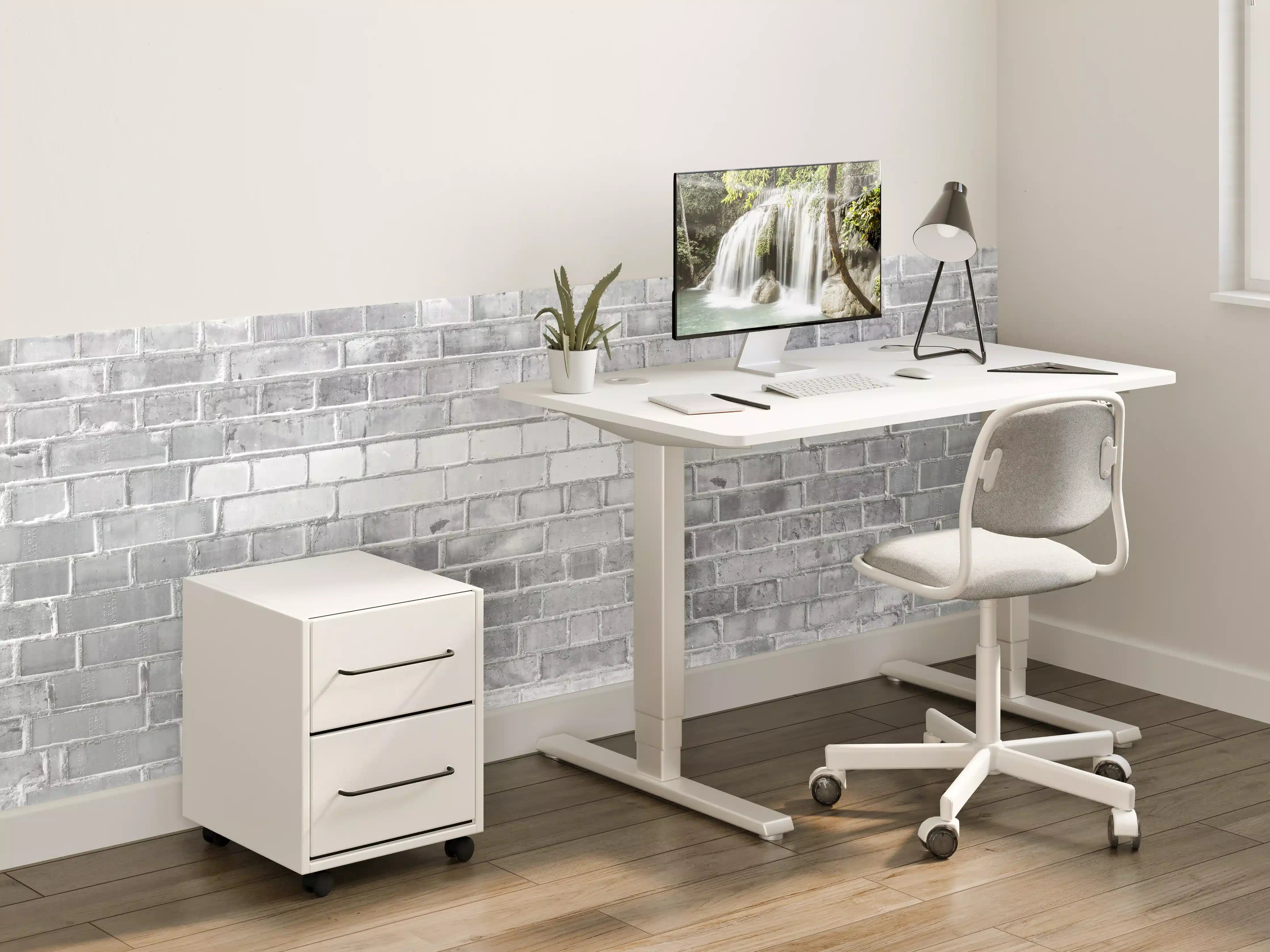 Kinderzimmer Wandgestaltung - Weiß-Graue Backstein Wandtextur