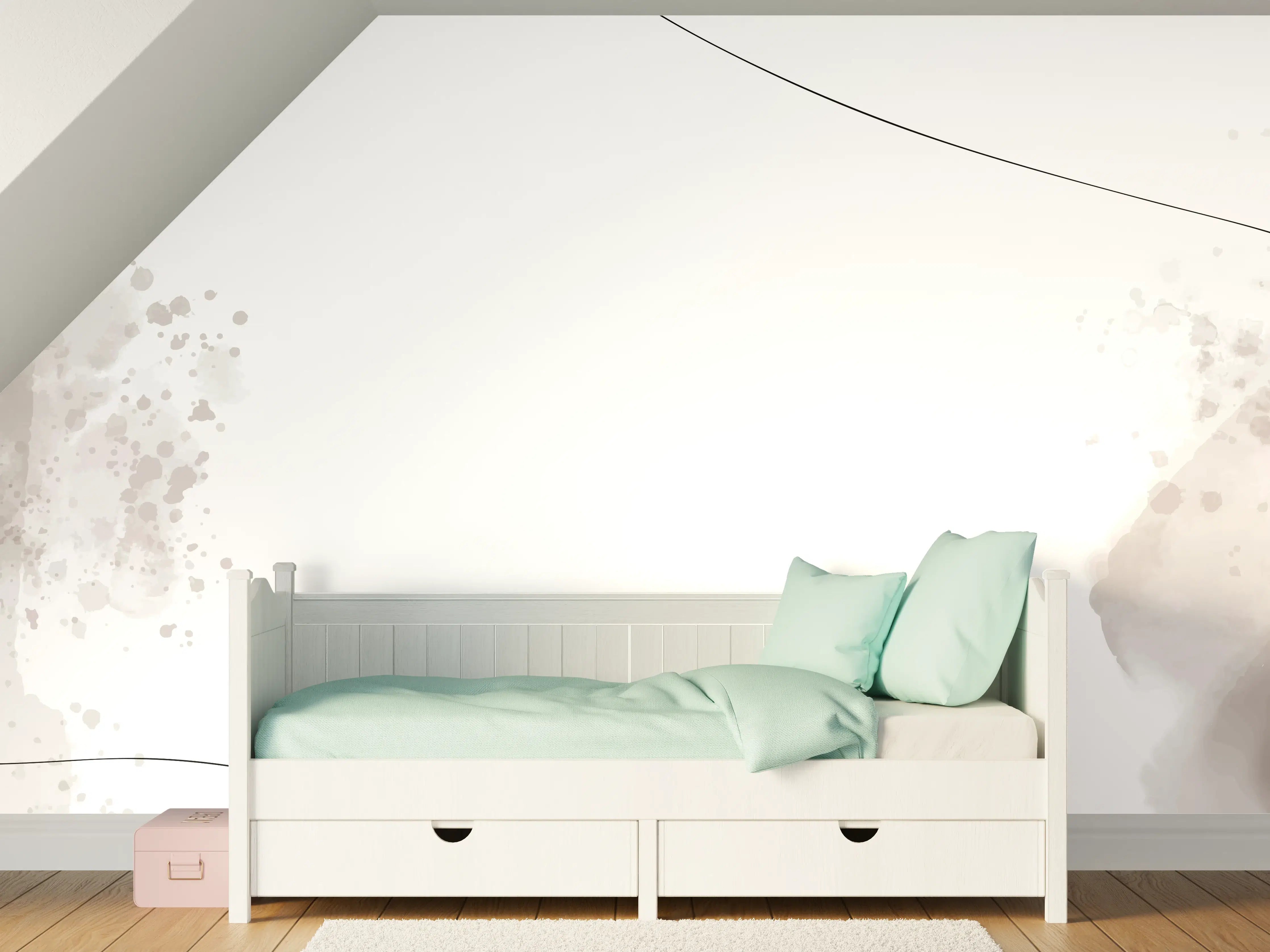 Kinderzimmer Wandgestaltung - Weiß-Graue Eleganz Textur