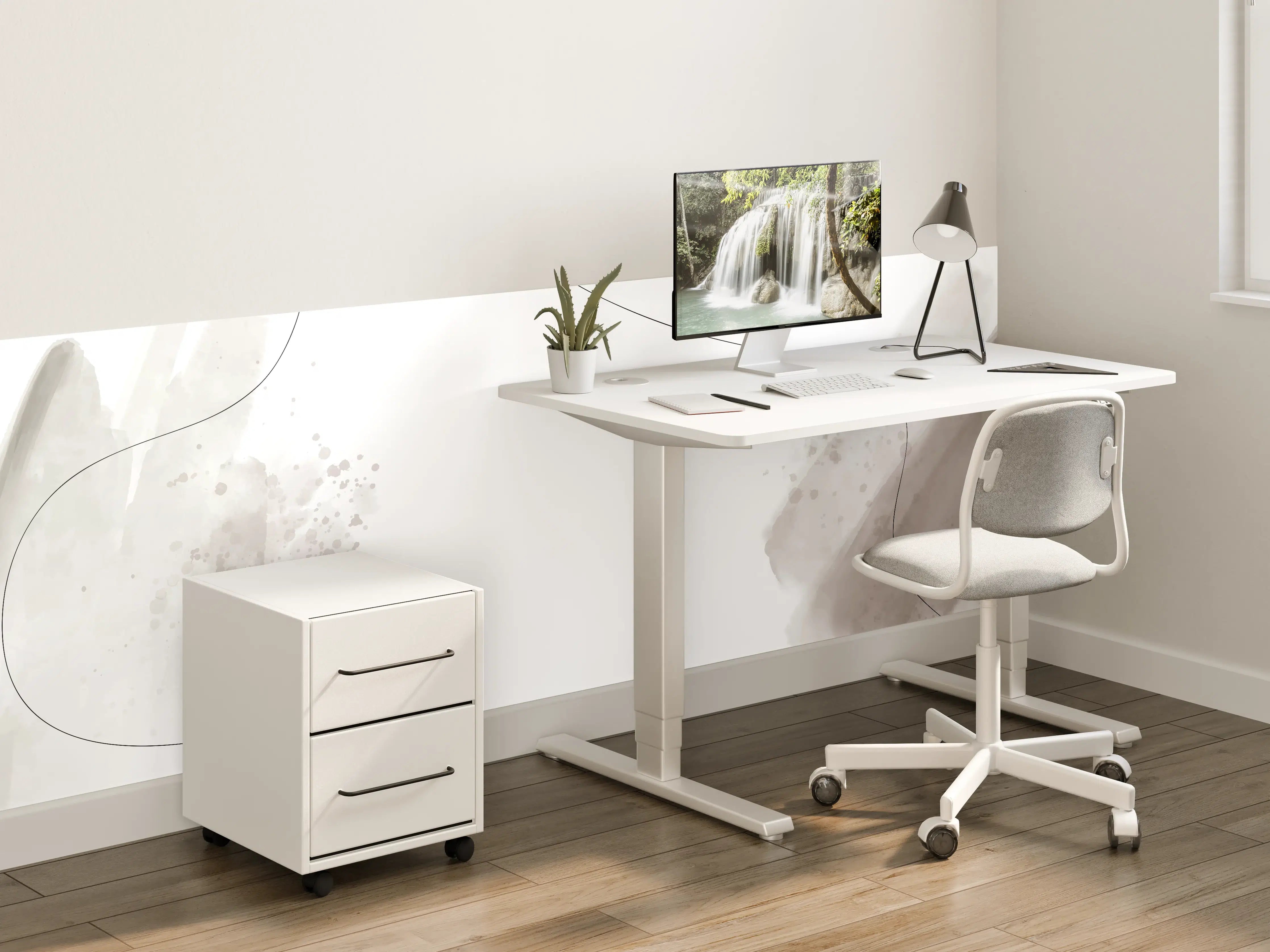 Kinderzimmer Wandgestaltung - Weiß-Graue Eleganz Textur