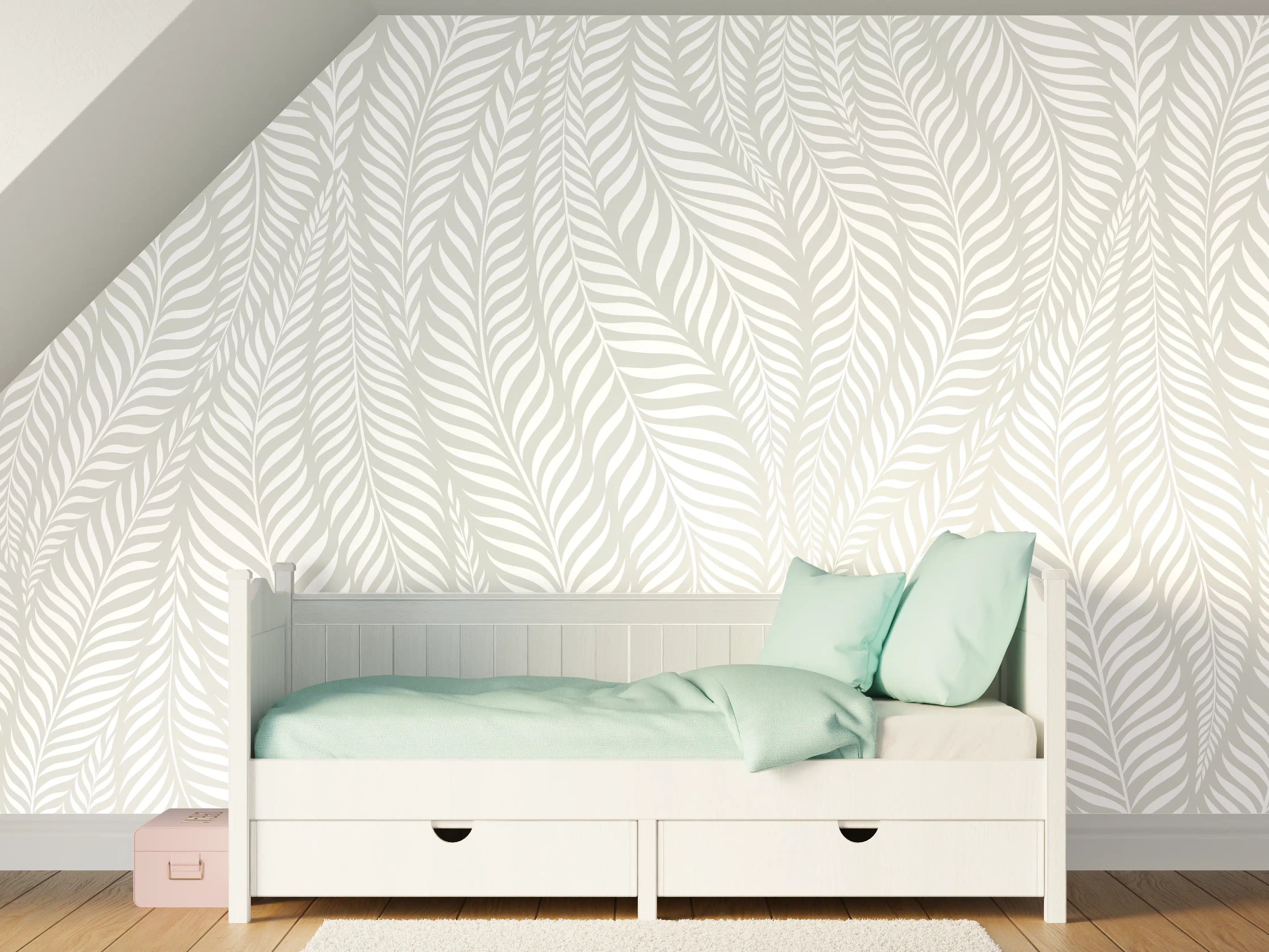 Kinderzimmer Wandgestaltung - Weiß-Graue Textur