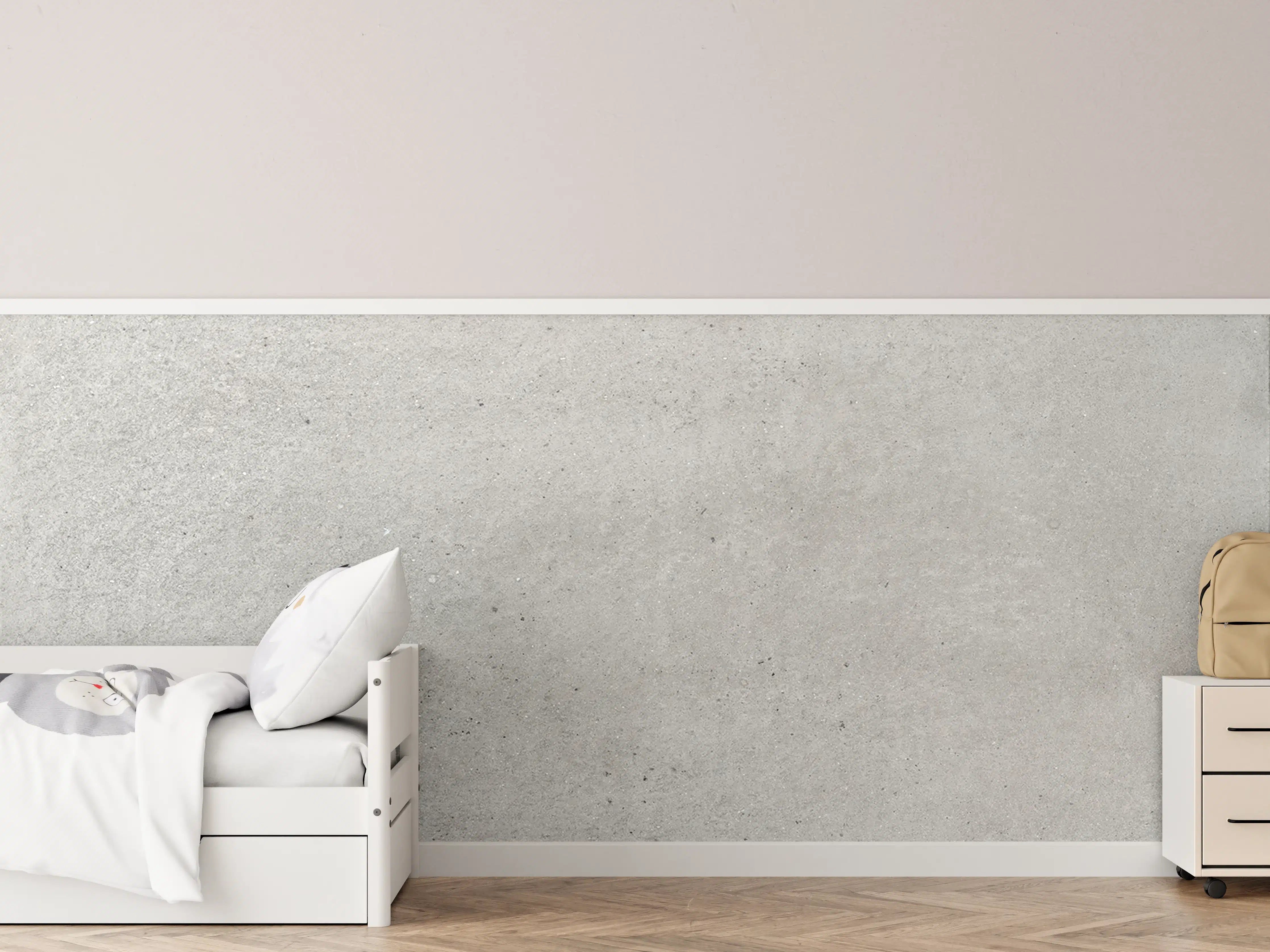 Kinderzimmer Wandgestaltung - Weiß graue Betonwand 2