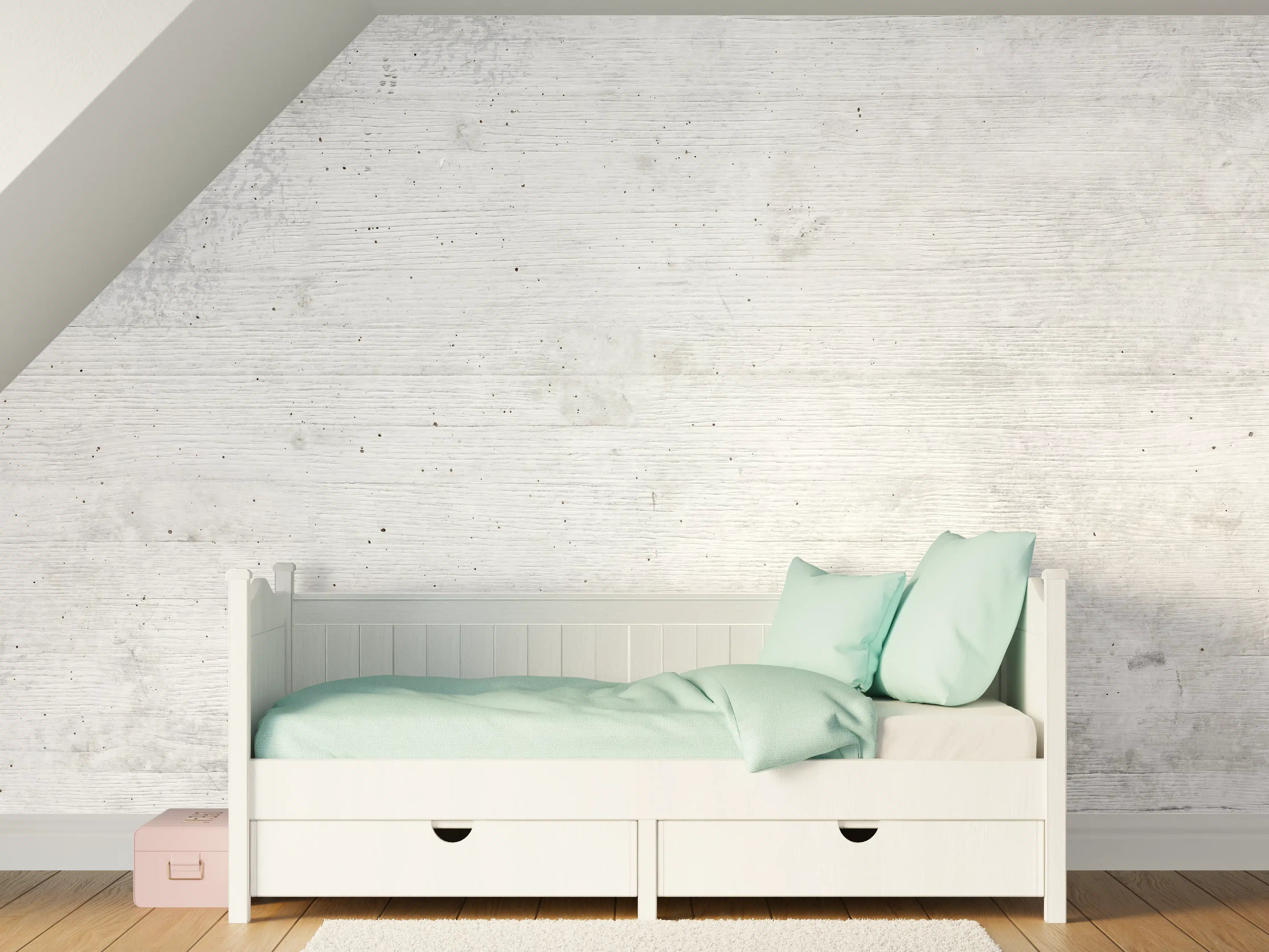 Kinderzimmer Wandgestaltung - Weiße Betonstruktur