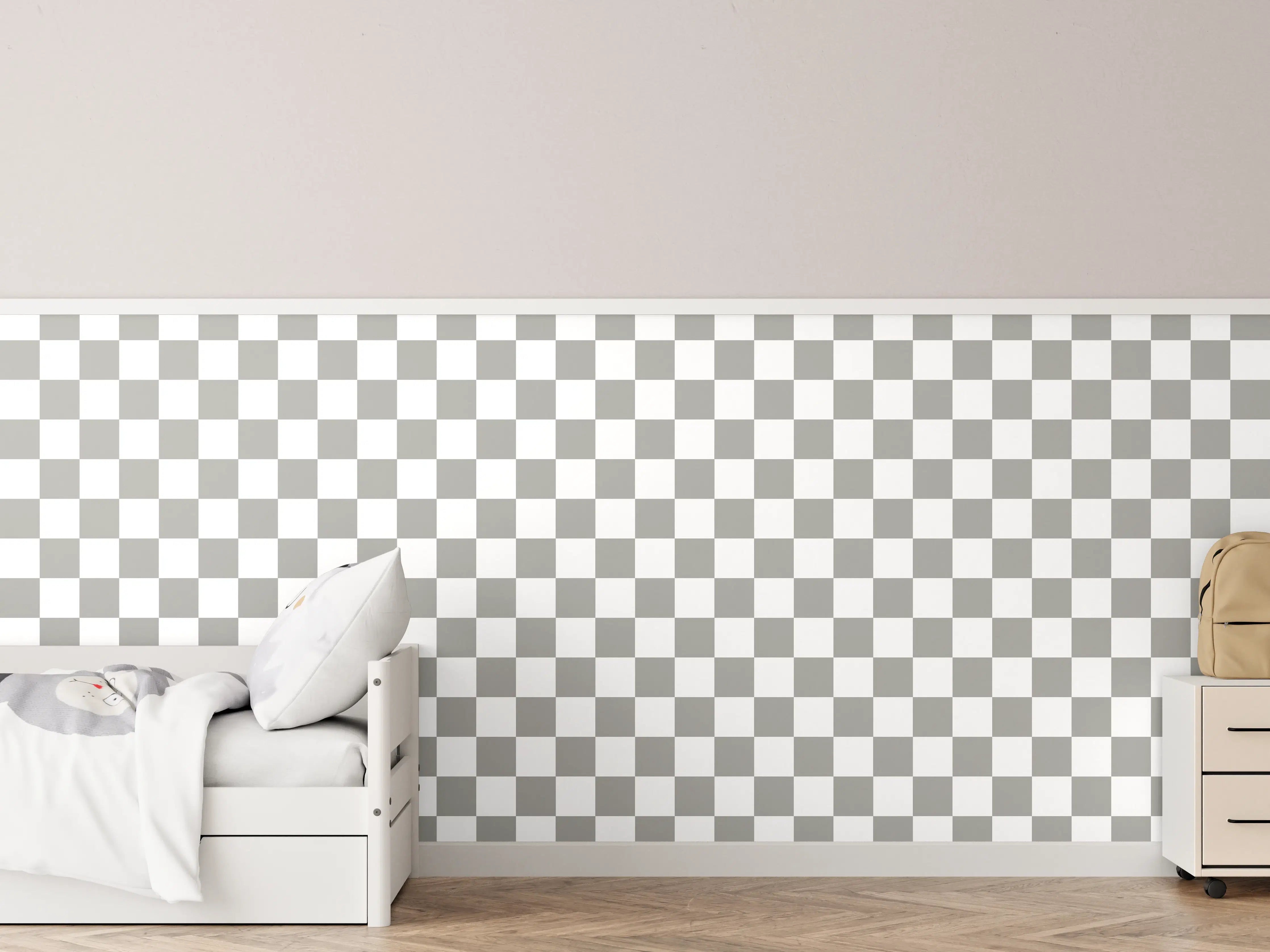 Kinderzimmer Wandgestaltung - Weiße Betonwand mit zarten Graunuancen und Struktur