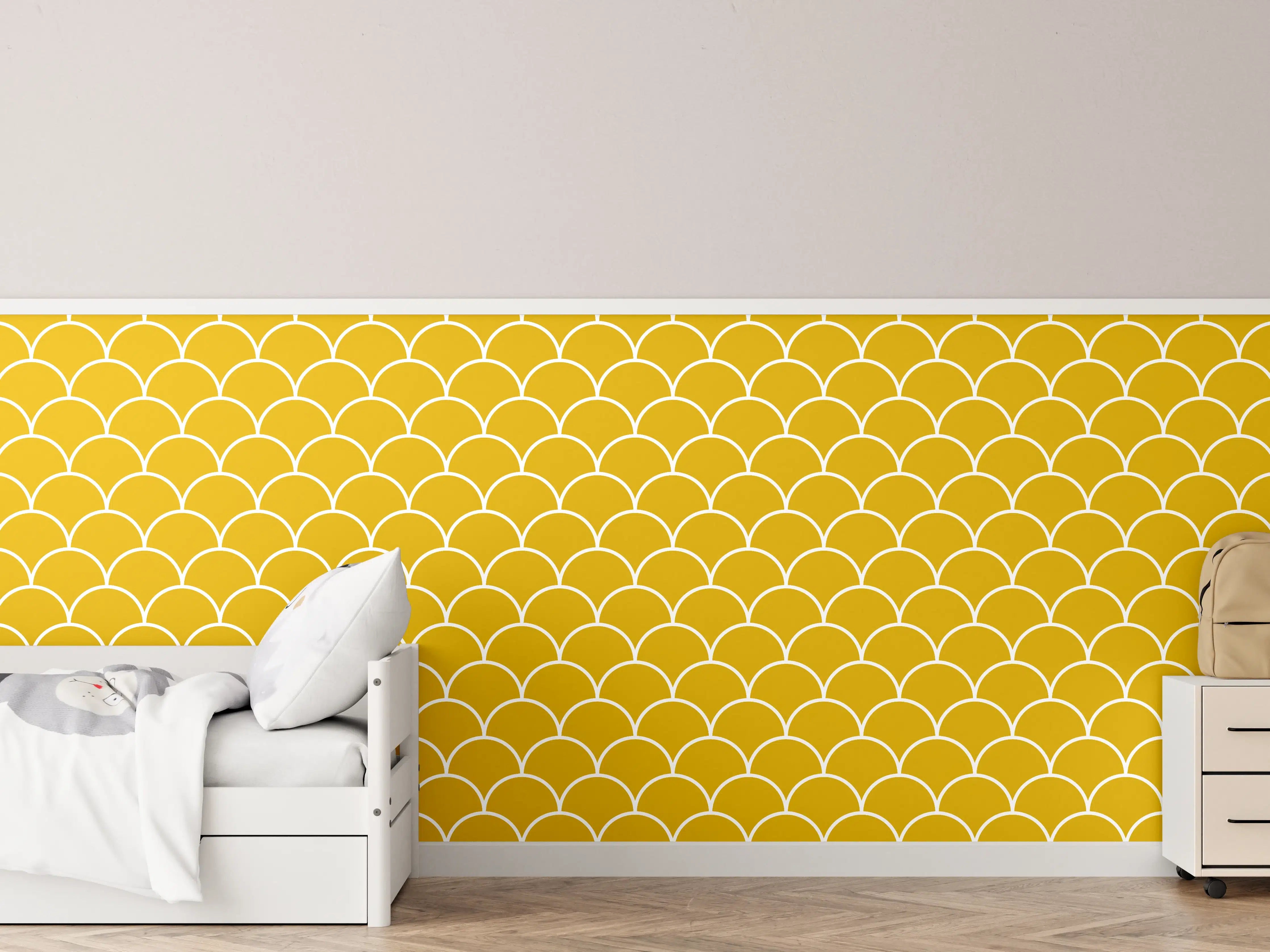 Kinderzimmer Wandgestaltung - Weiße Granit-Oberfläche