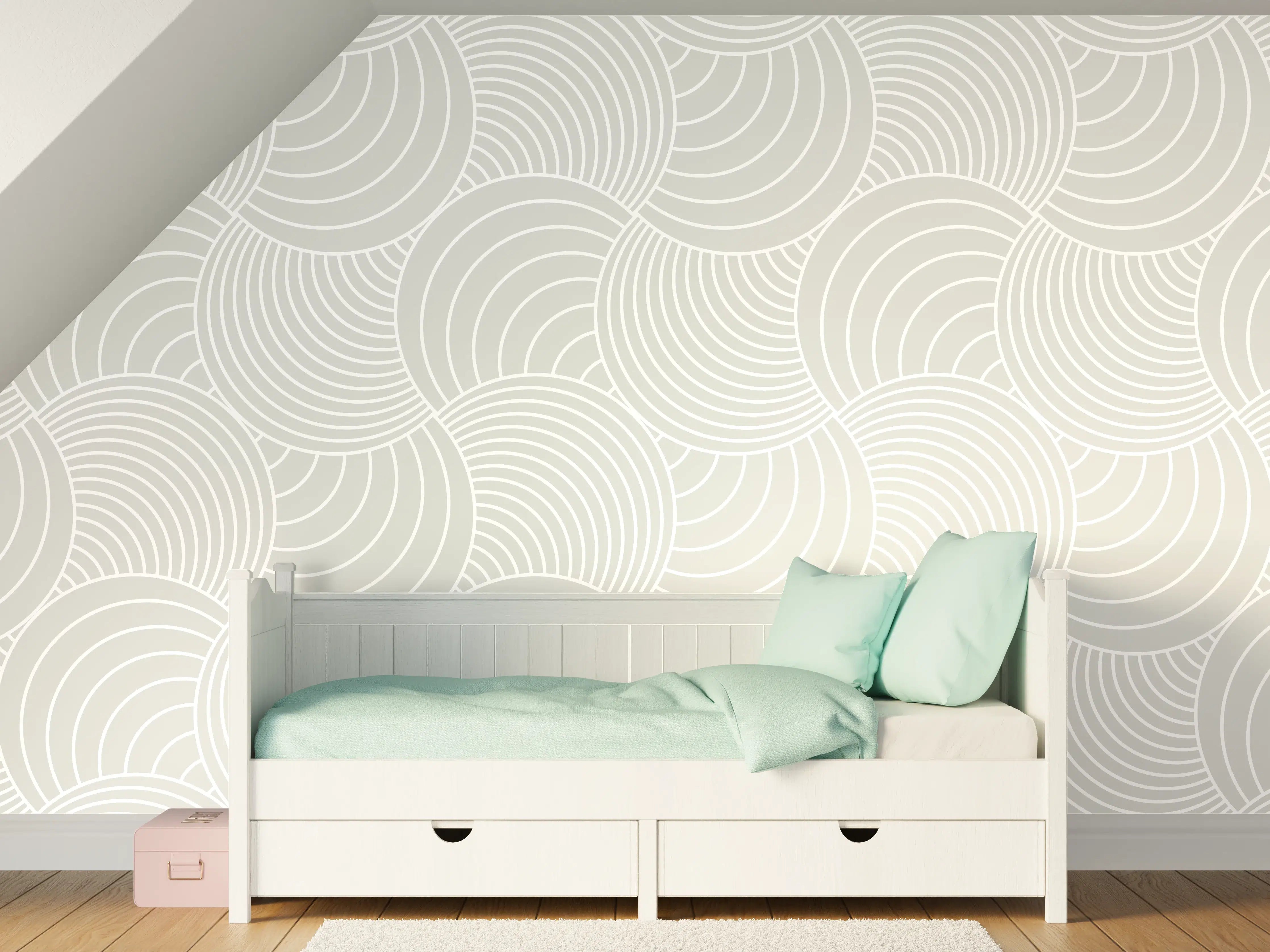 Kinderzimmer Wandgestaltung - Weiße Grauliche  Marmor Textur