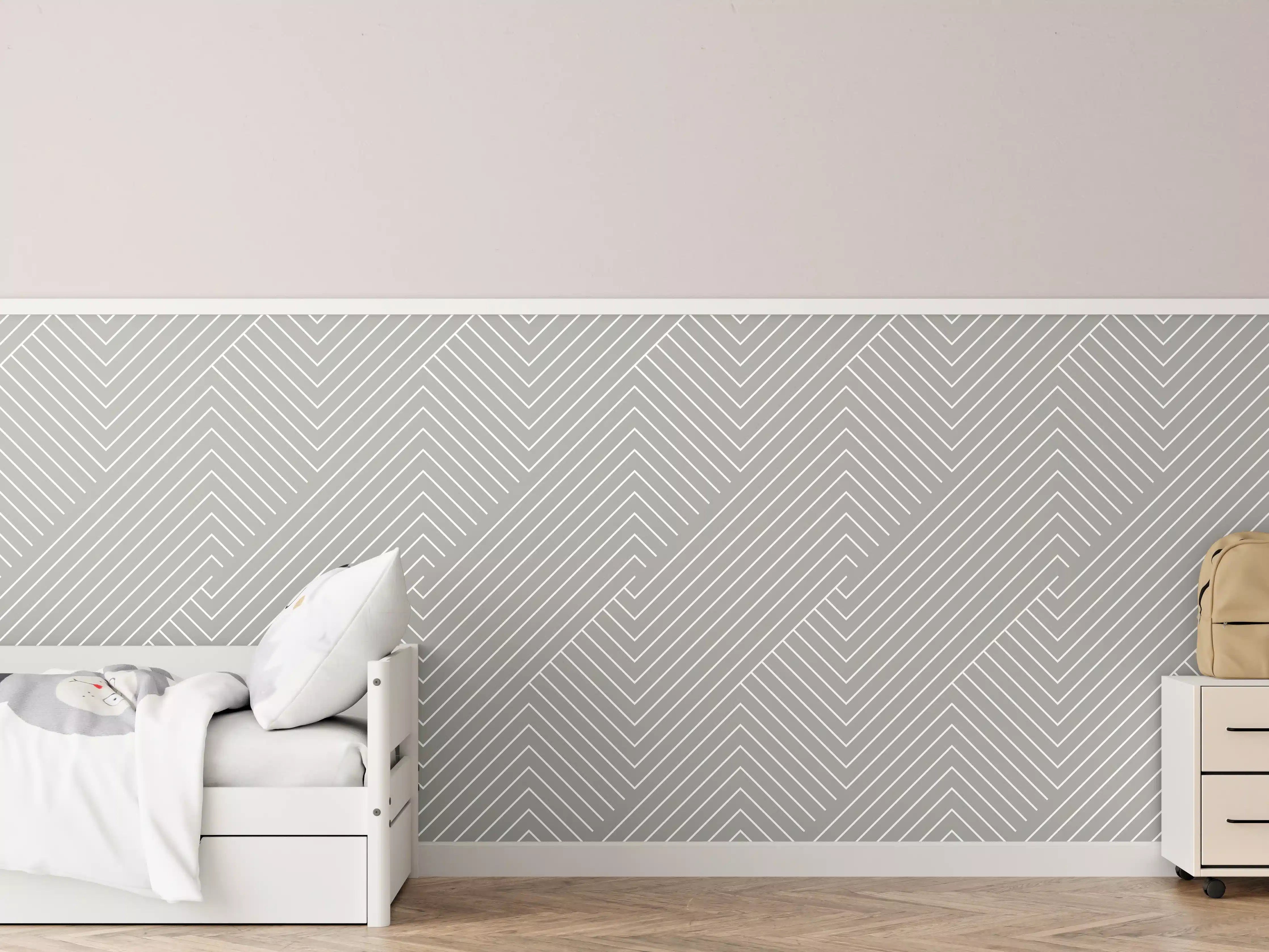 Kinderzimmer Wandgestaltung - Weiße Graustoff-Textur