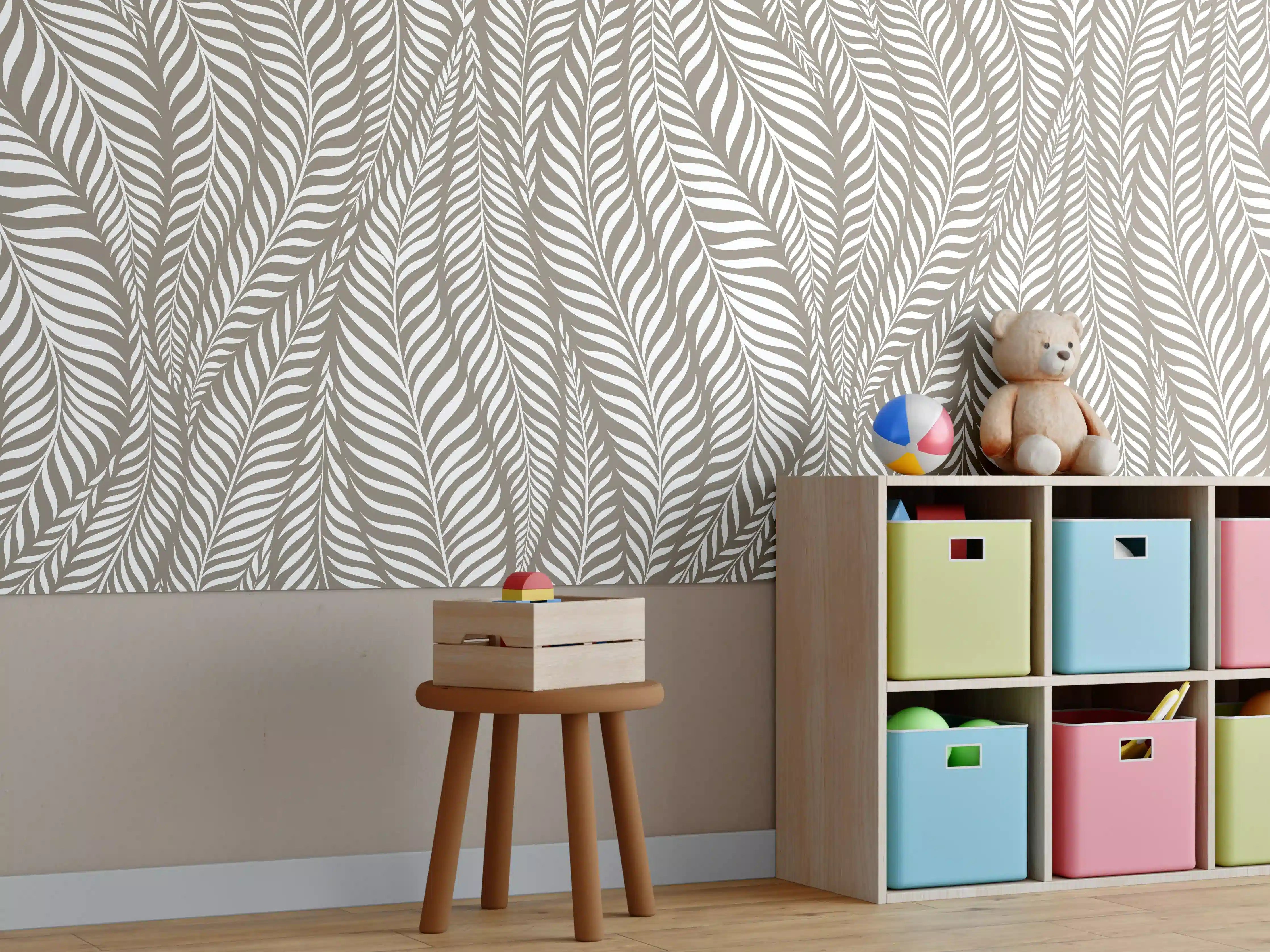 Kinderzimmer Wandgestaltung - Weiße Grautöne, elegante Wandgestaltung