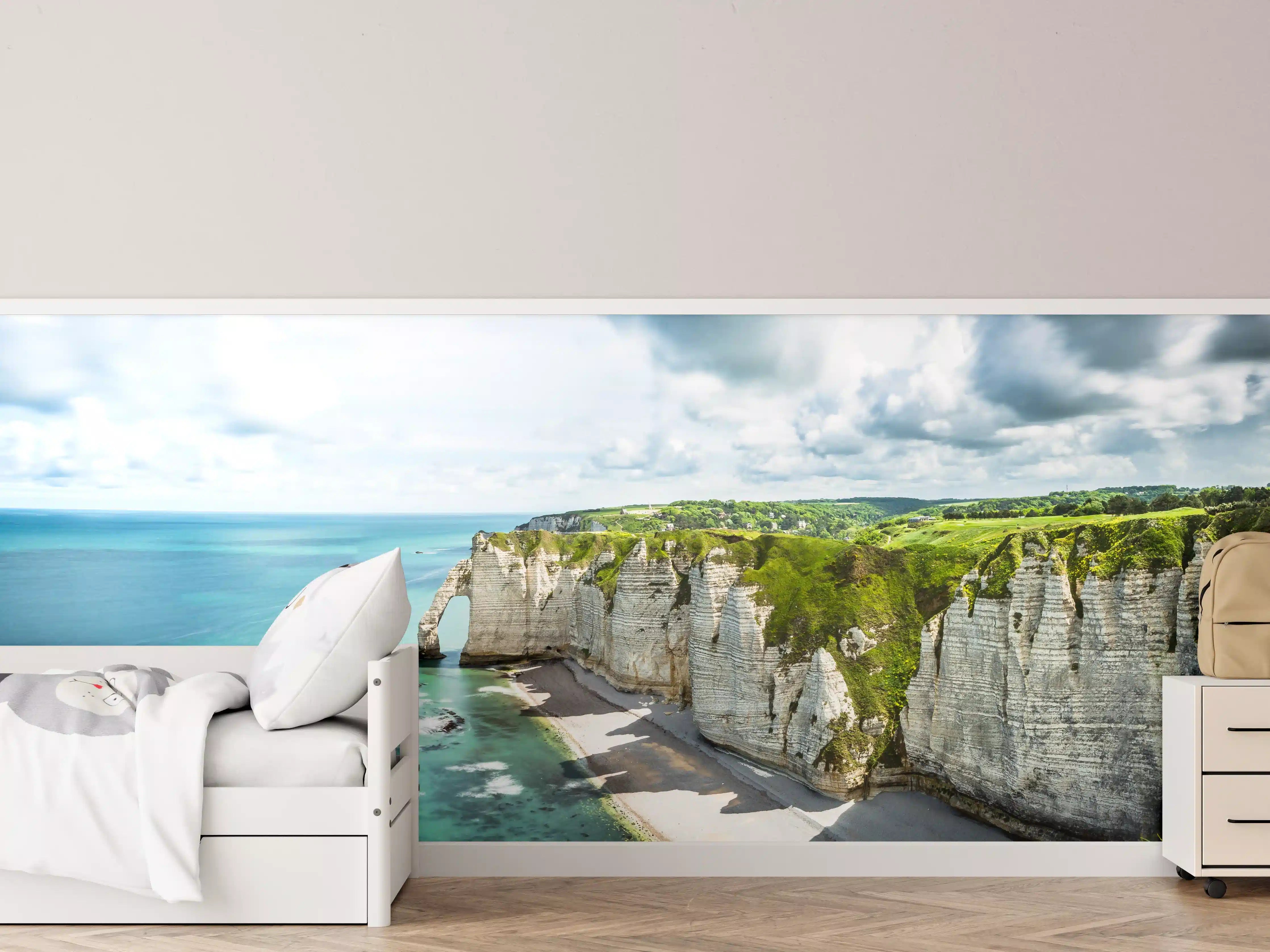 Kinderzimmer Wandgestaltung - Weiße Kalkstein-Klippen am Meer