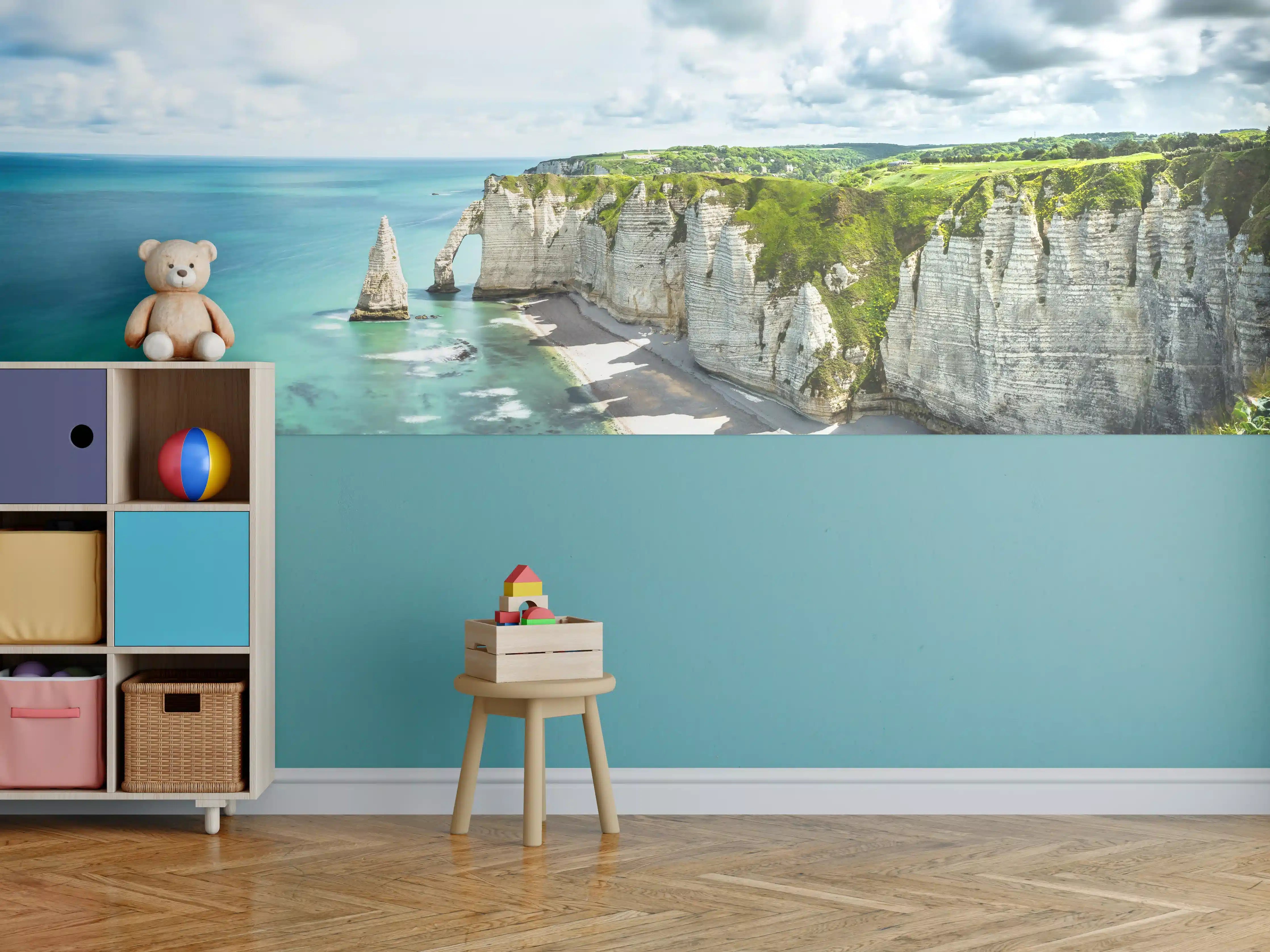 Kinderzimmer Wandgestaltung - Weiße Kalkstein-Klippen am Meer