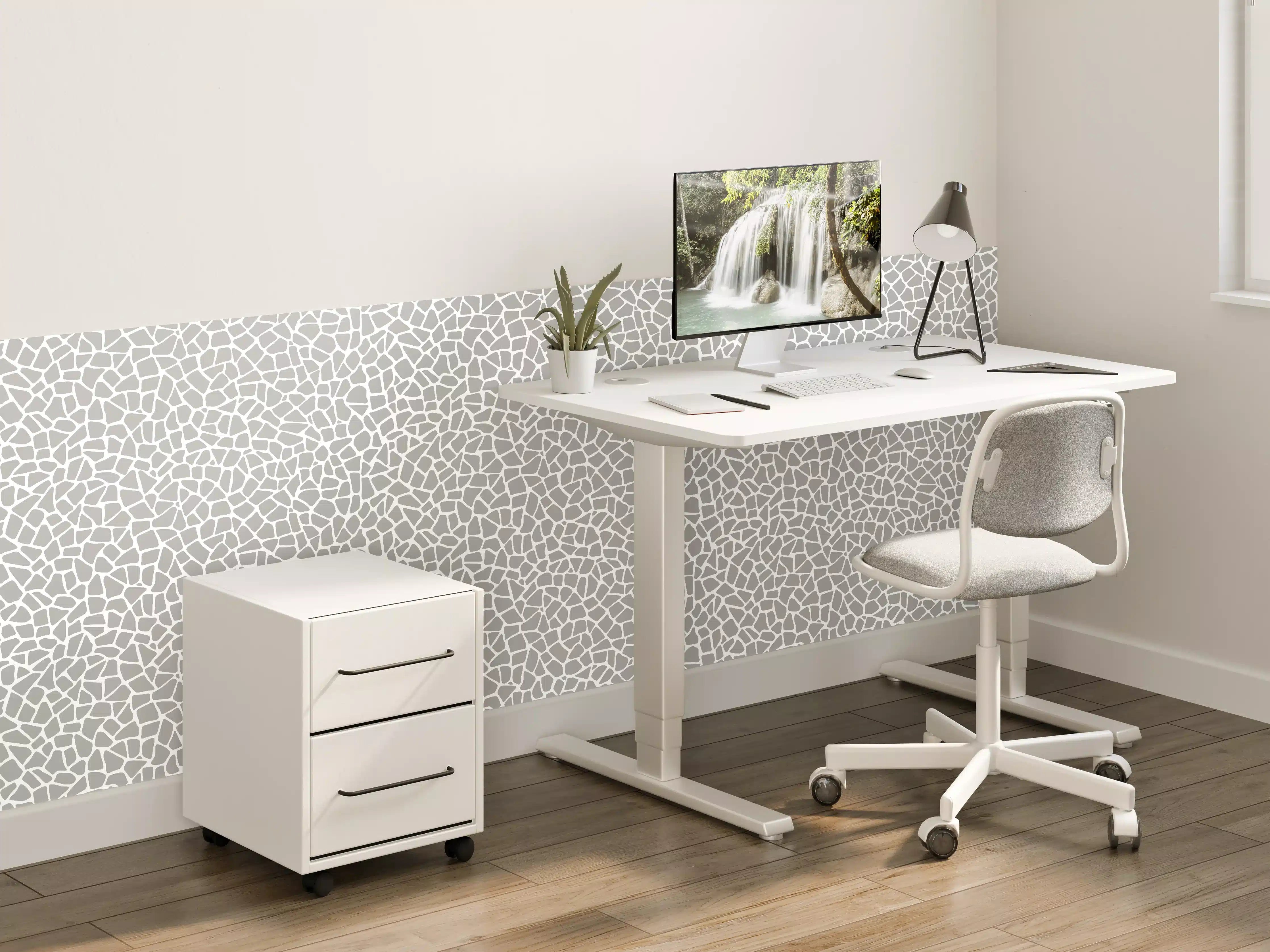 Kinderzimmer Wandgestaltung - Weiße Marmor-Textur mit grauer Struktur