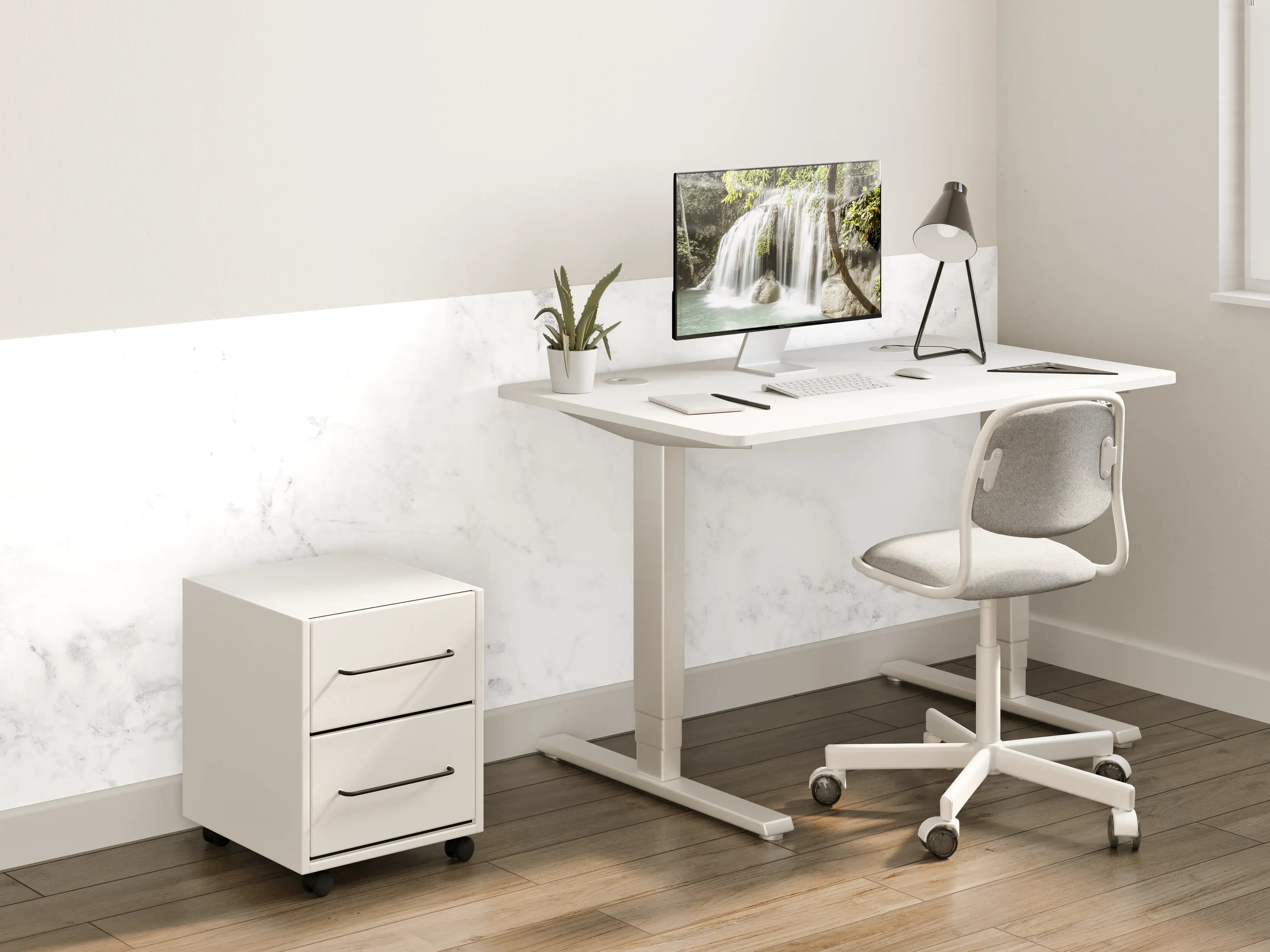 Kinderzimmer Wandgestaltung - Weiße Marmor-Textur mit subtilen Grautönen