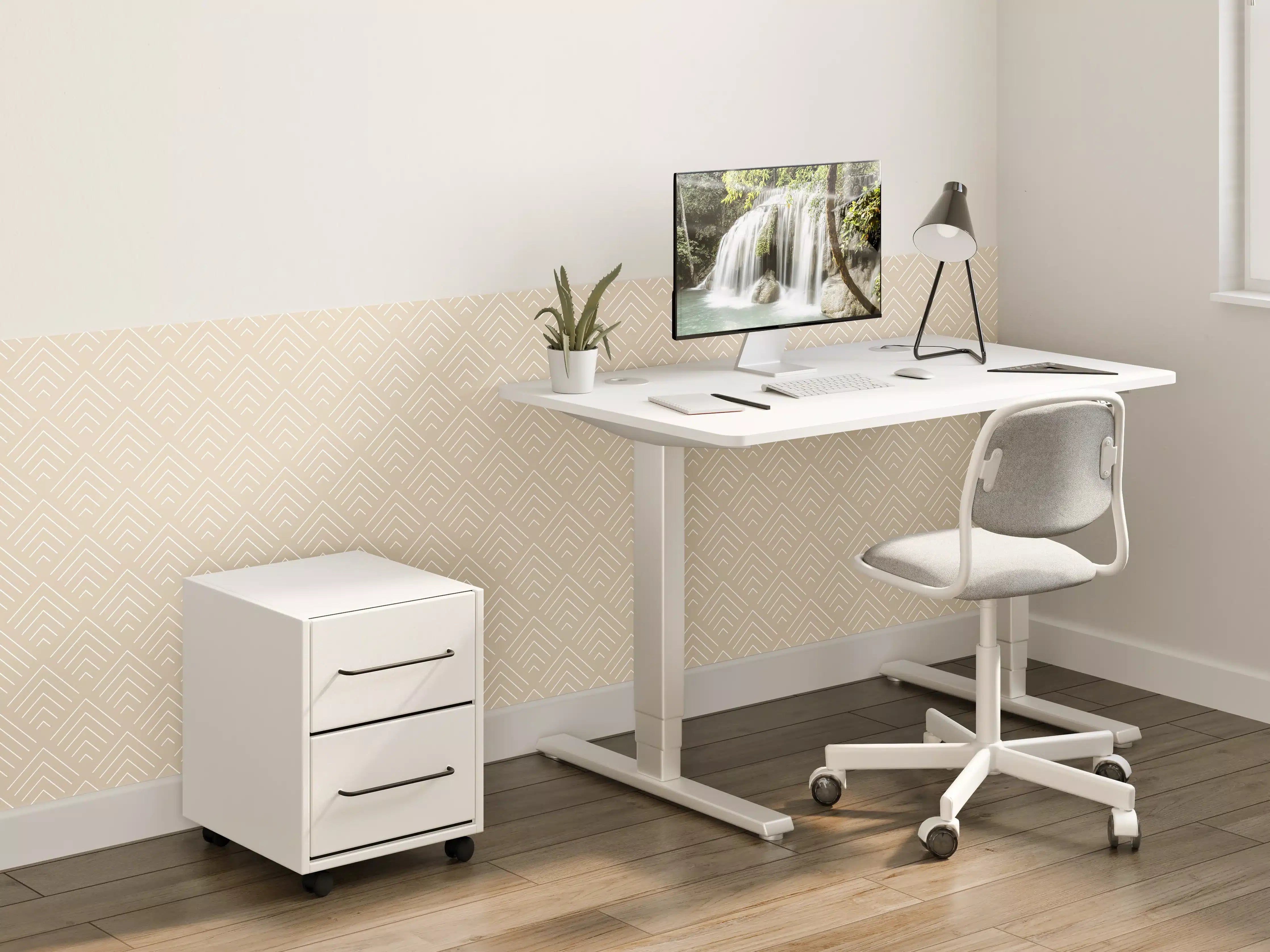 Kinderzimmer Wandgestaltung - Weiße Marmor-Textur mit zartem Grauschimmer