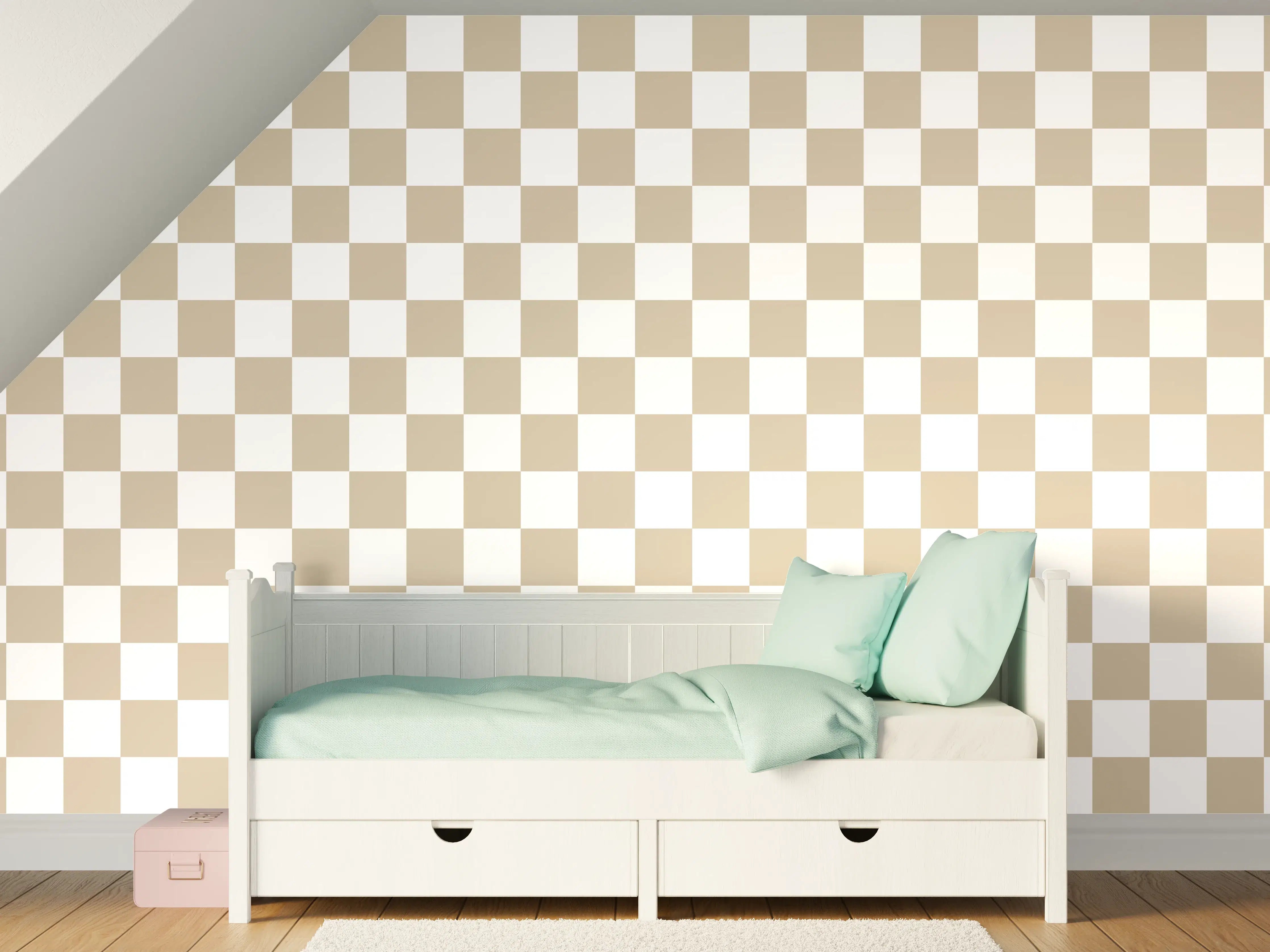 Kinderzimmer Wandgestaltung - Weiße Marmortextur mit subtilen Graunuancen