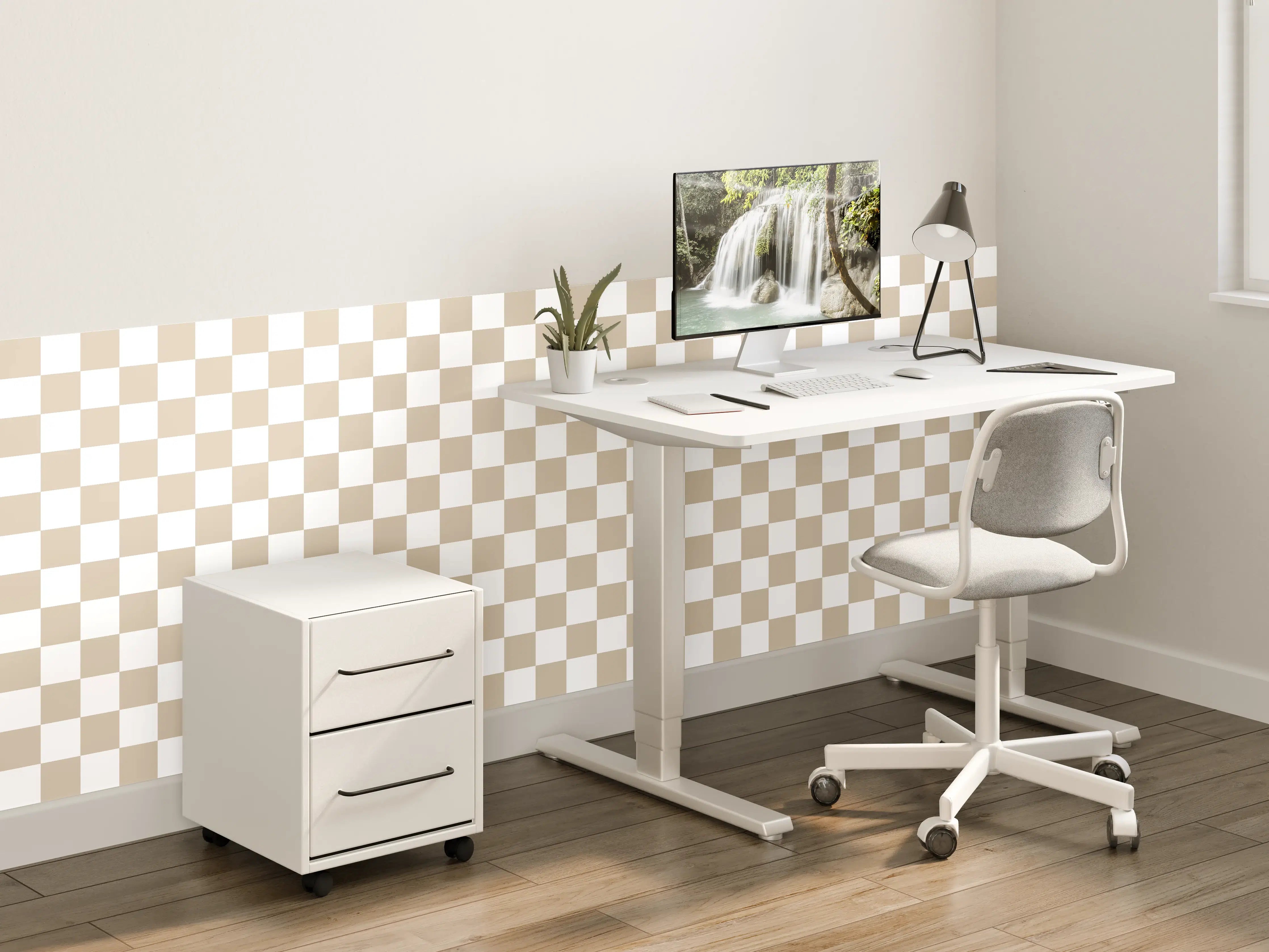 Kinderzimmer Wandgestaltung - Weiße Marmortextur mit subtilen Graunuancen