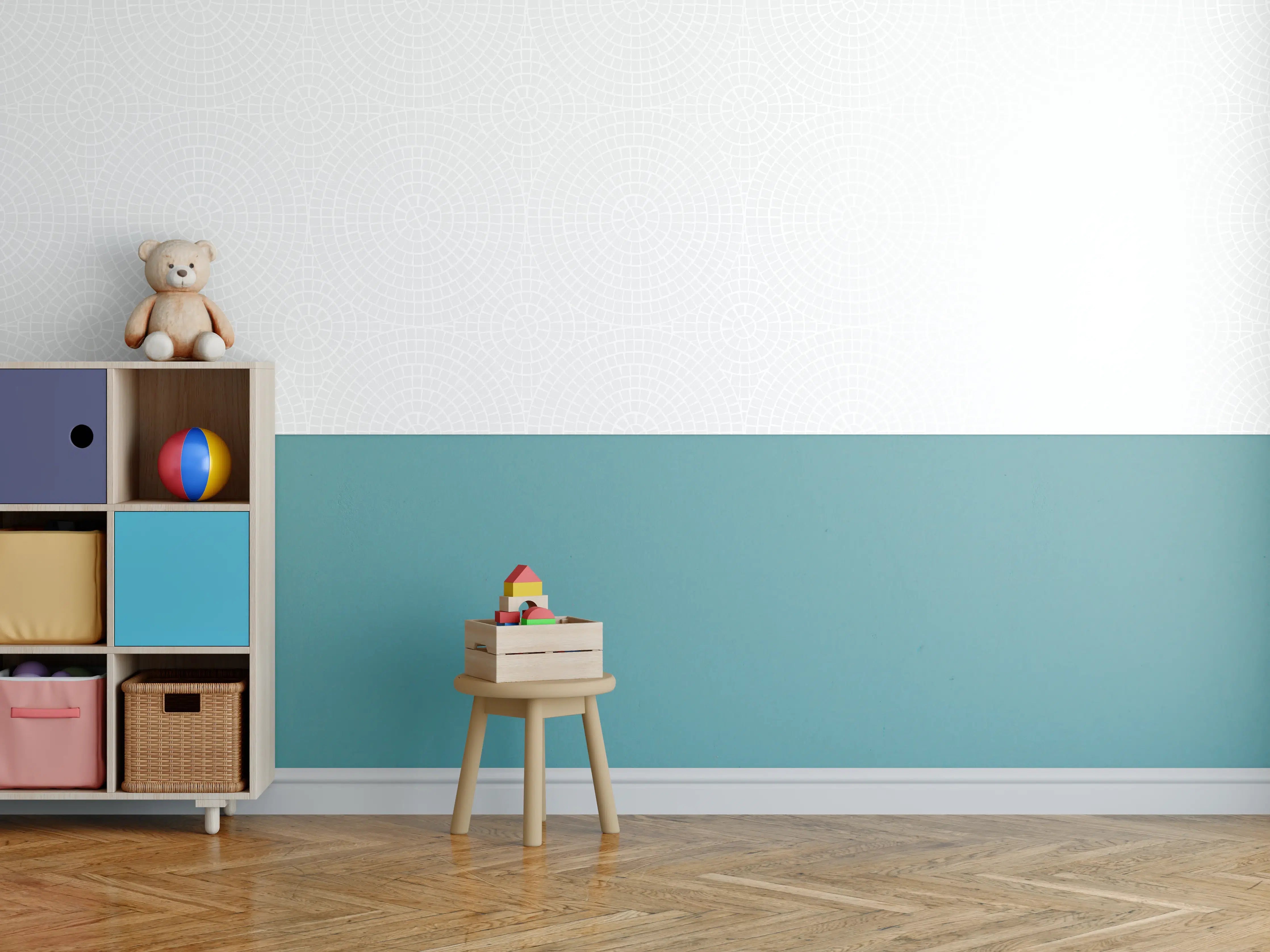 Kinderzimmer Wandgestaltung - Weiße Mosaik-Pietre für moderne Räume