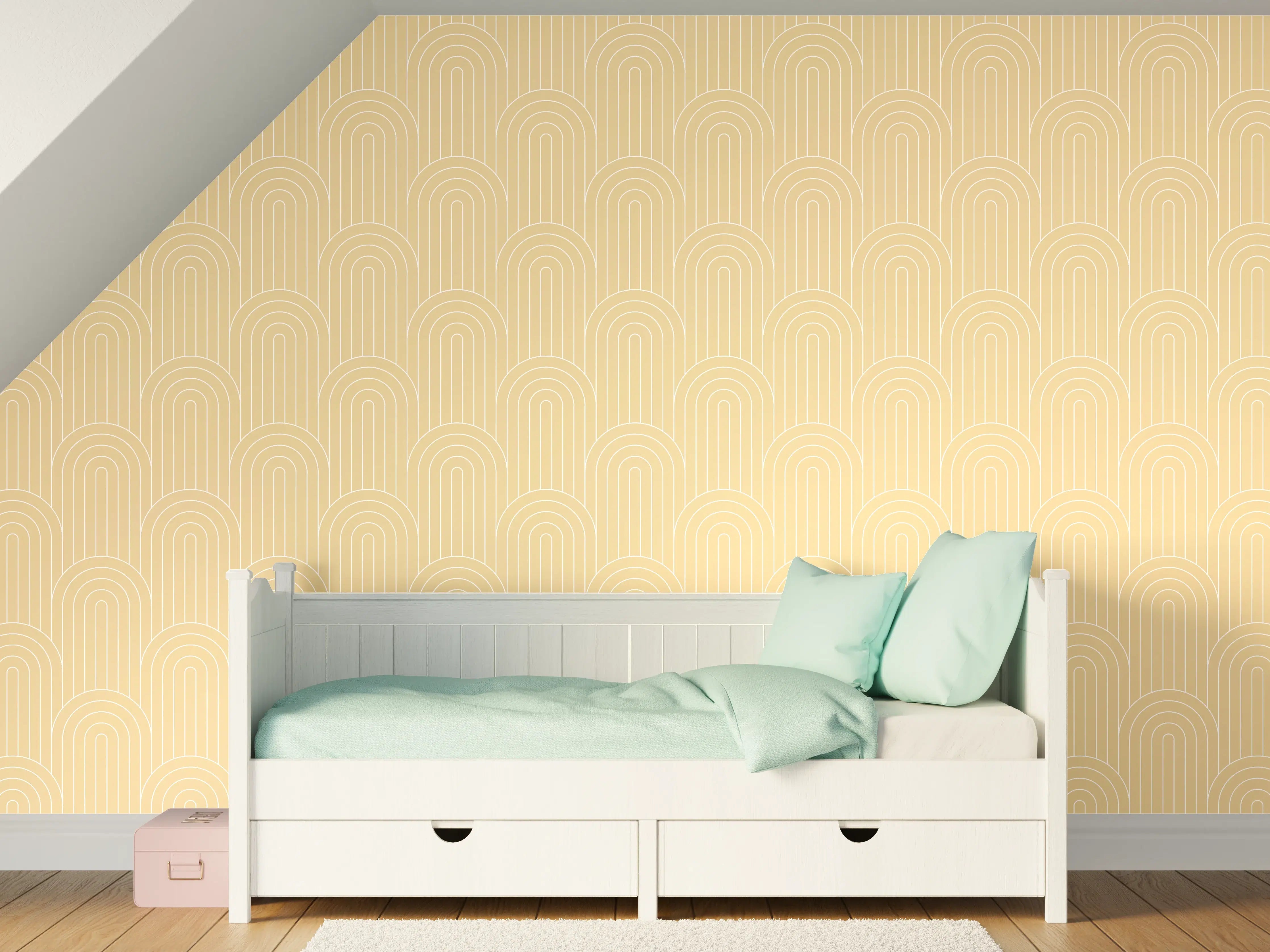 Kinderzimmer Wandgestaltung - Weiße Sandstein-Architektur