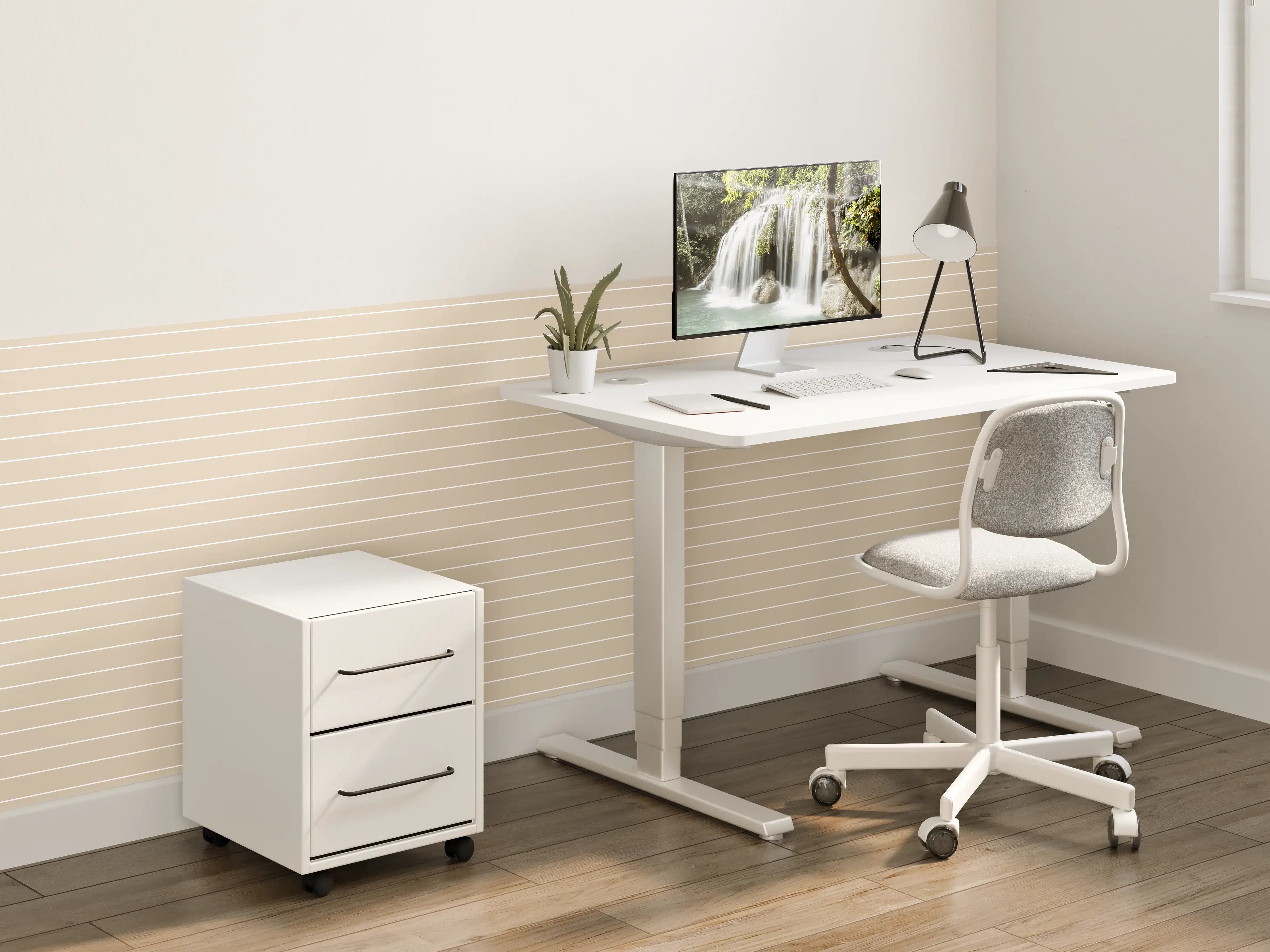 Kinderzimmer Wandgestaltung - Weiße Streifen-Muster für eleganten Look