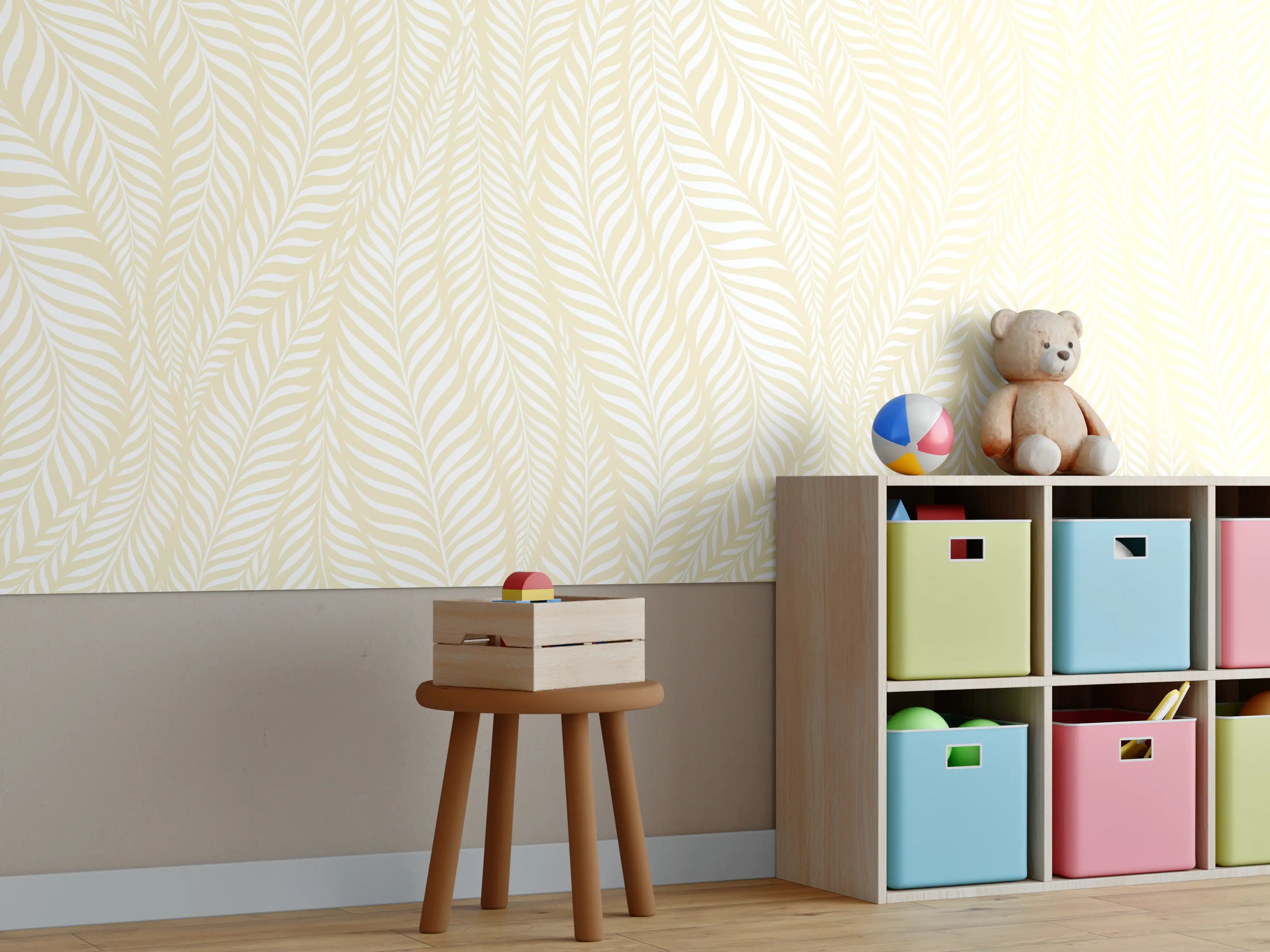 Kinderzimmer Wandgestaltung - Weiße Strukturen mit feinen Linien