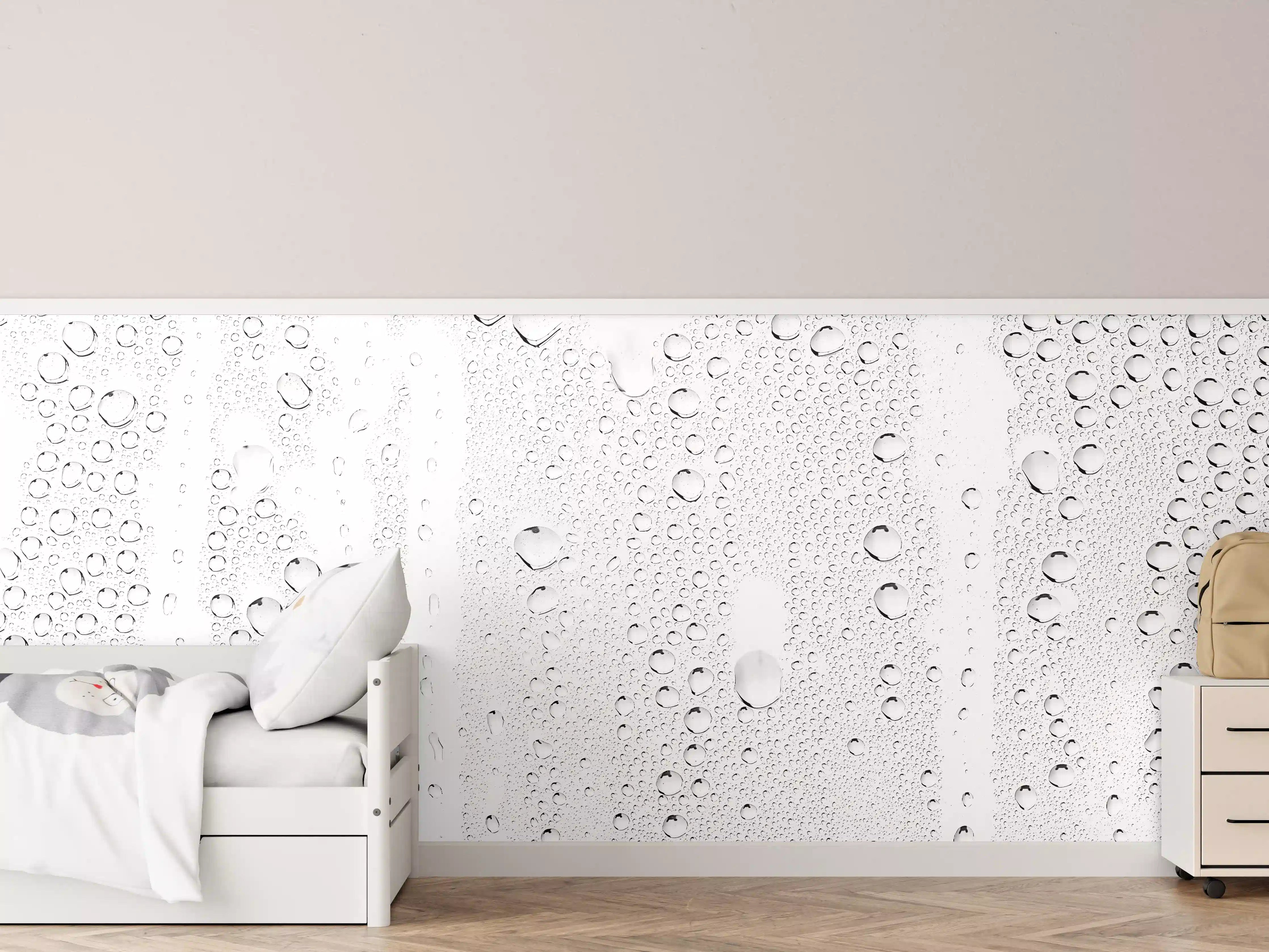 Kinderzimmer Wandgestaltung - Weiße Wasseroberfläche mit Wassertropfen