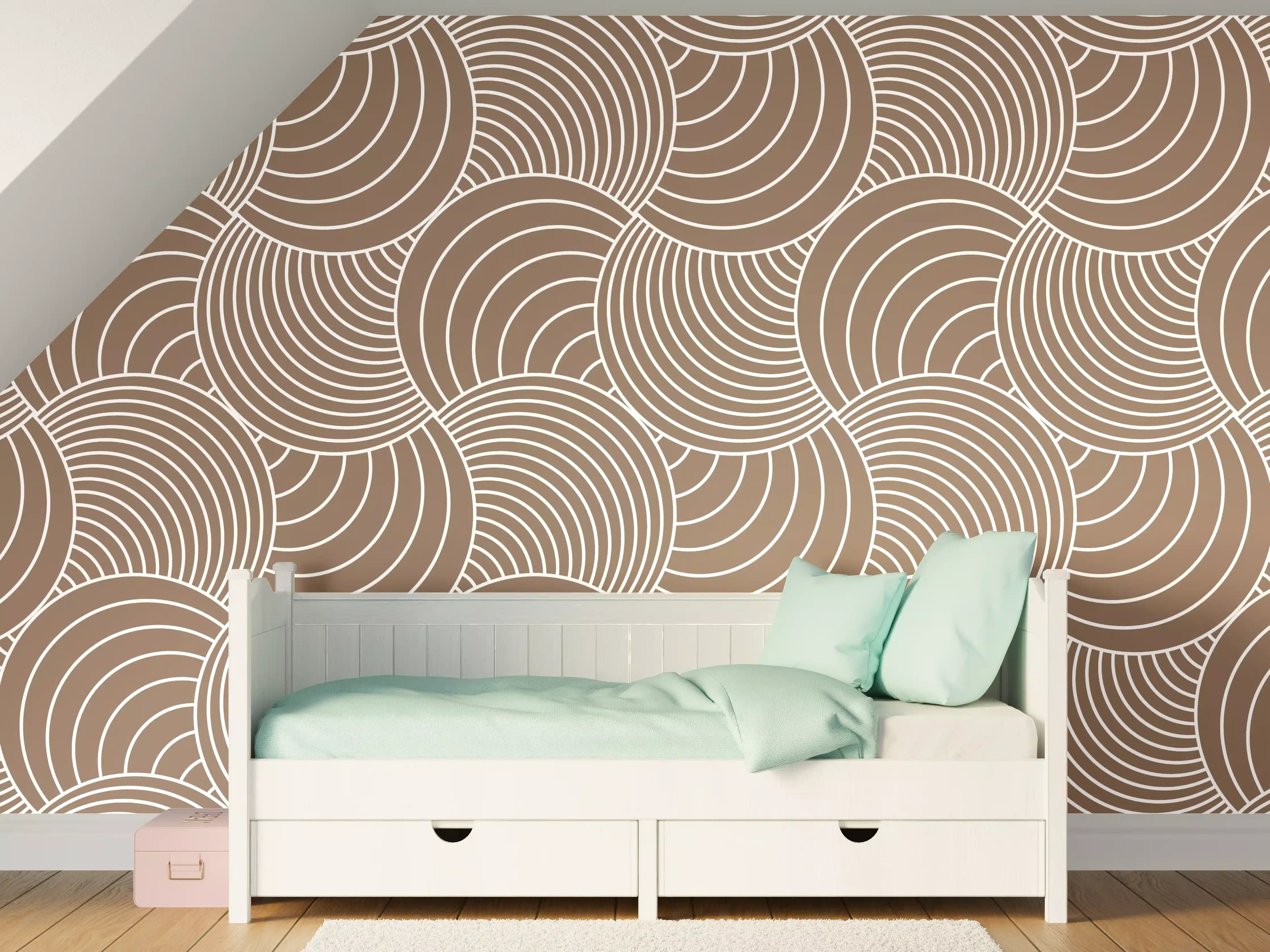 Kinderzimmer Wandgestaltung - Weiße Wellenmuster-Textur mit sanften Graunuancen