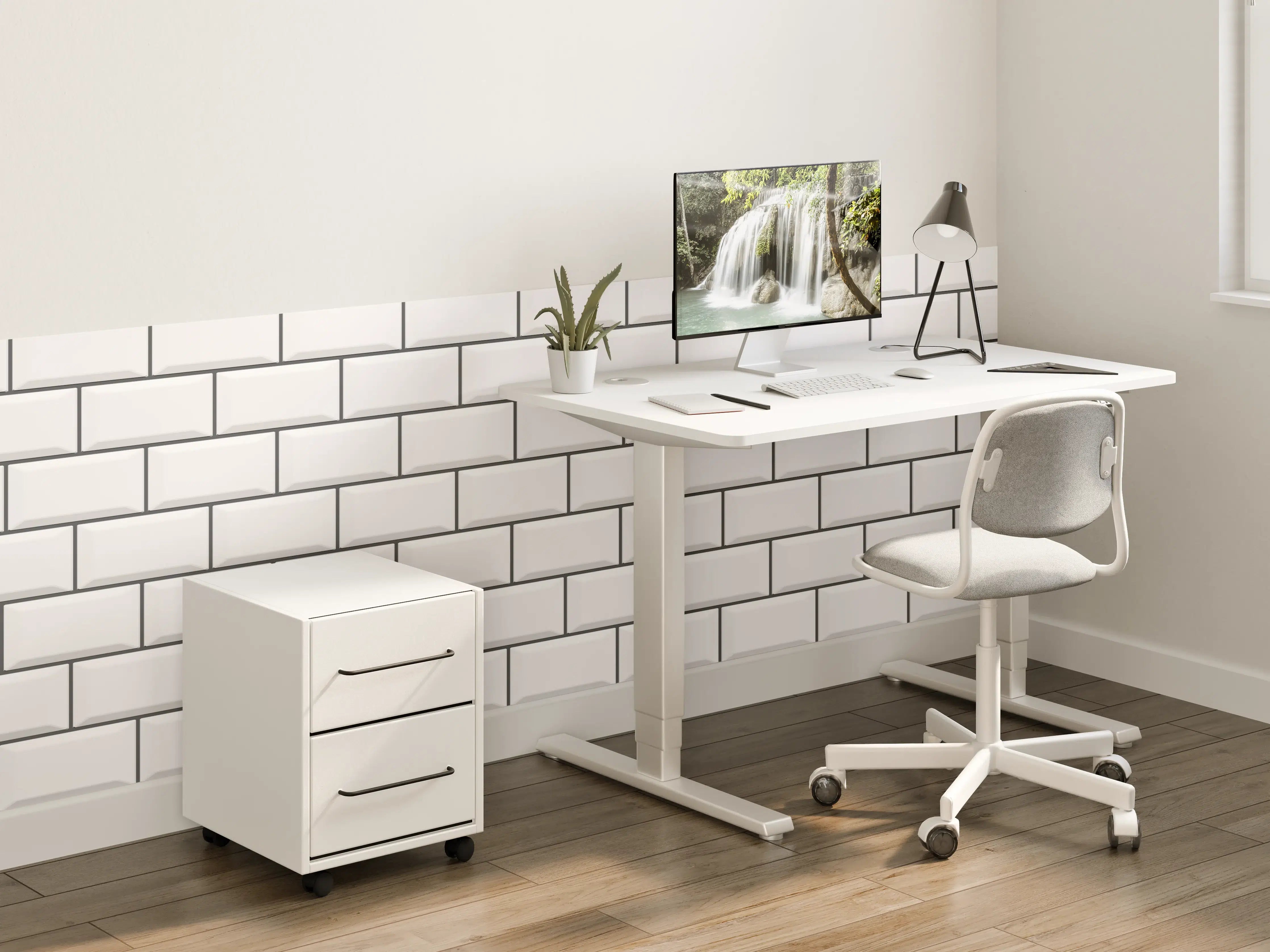 Kinderzimmer Wandgestaltung - Weiße Ziegel Wandtextur