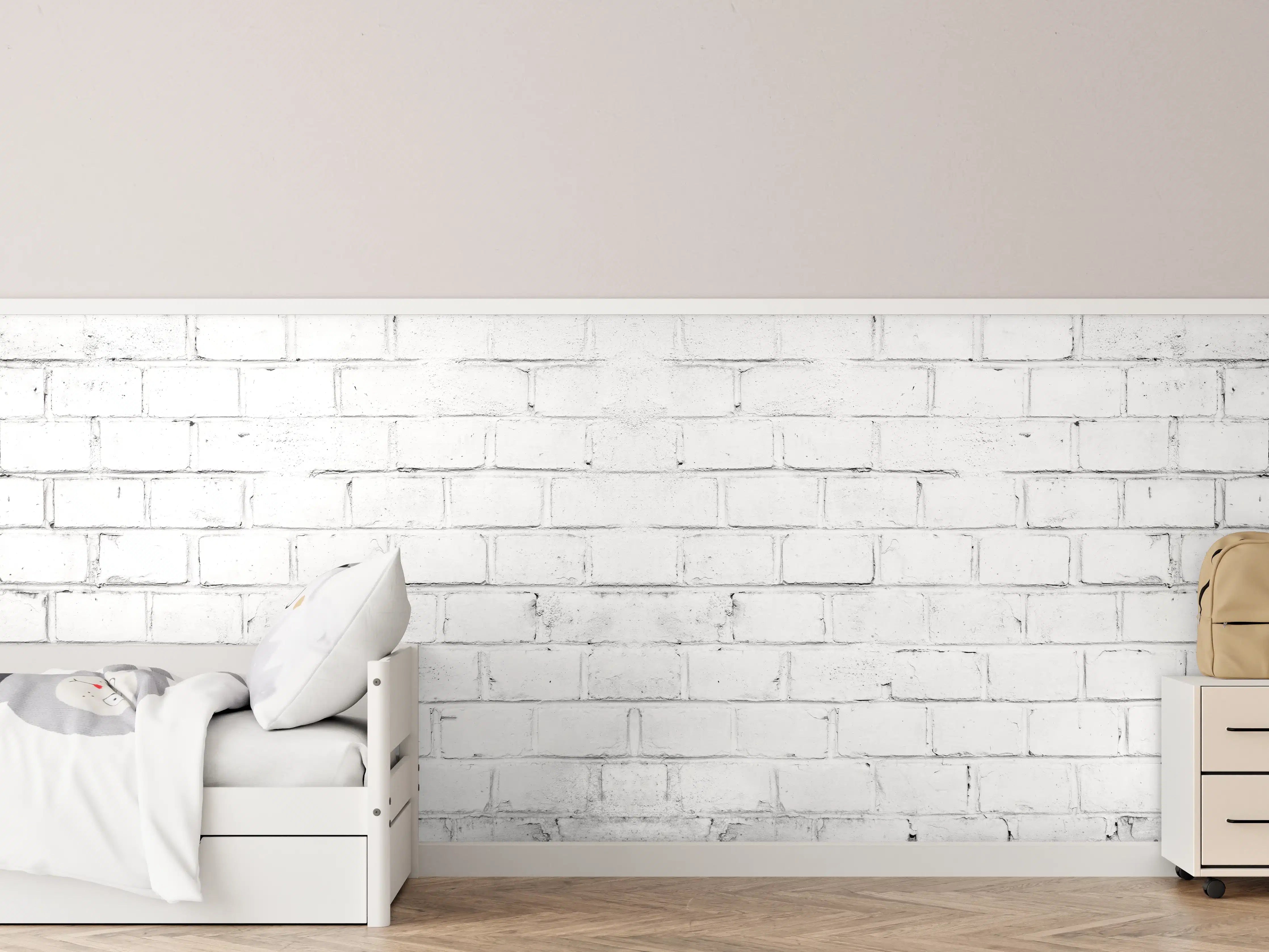 Kinderzimmer Wandgestaltung - Weiße beschädigte Mauer