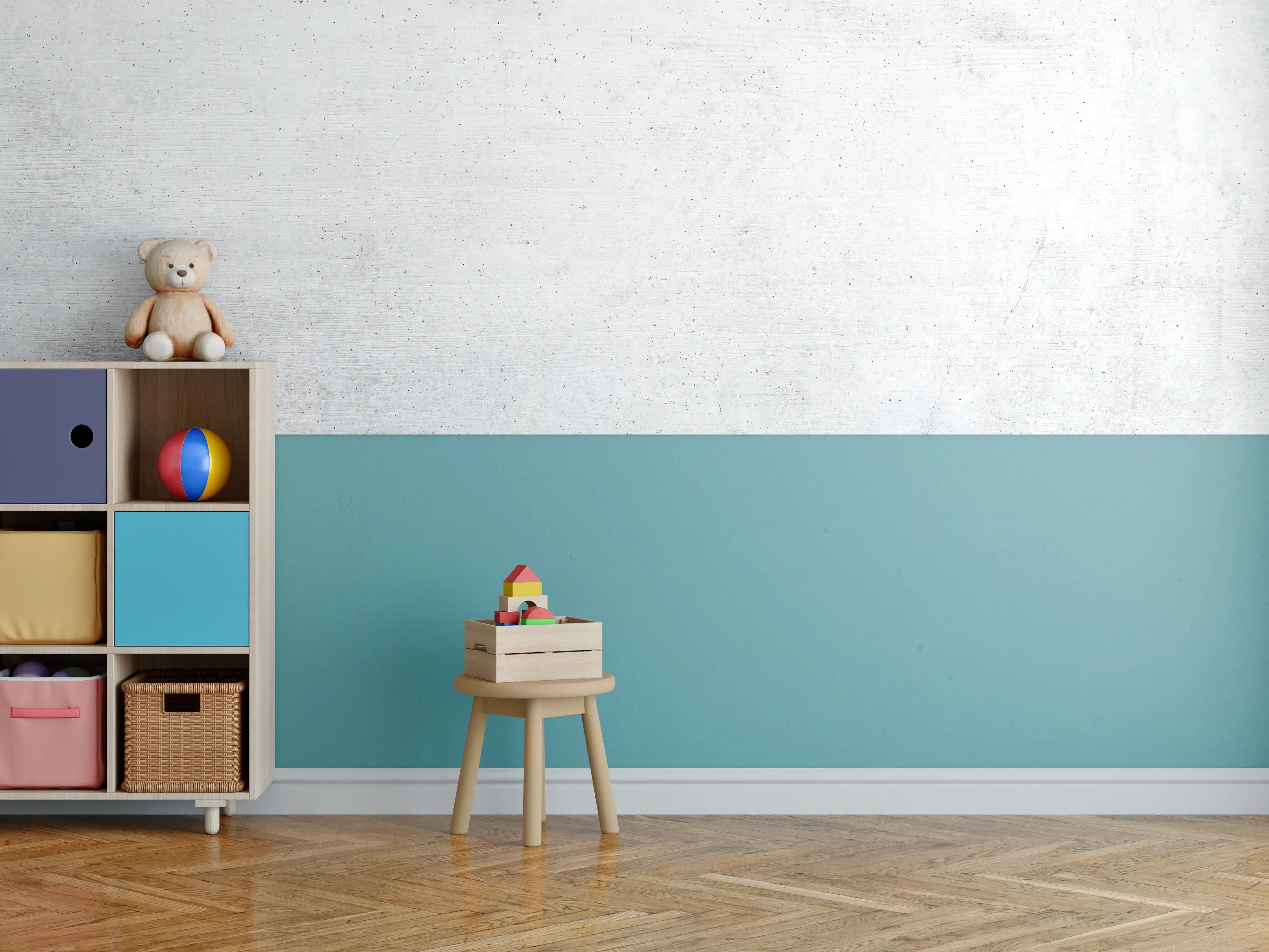 Kinderzimmer Wandgestaltung - Weiße historische Betonwand